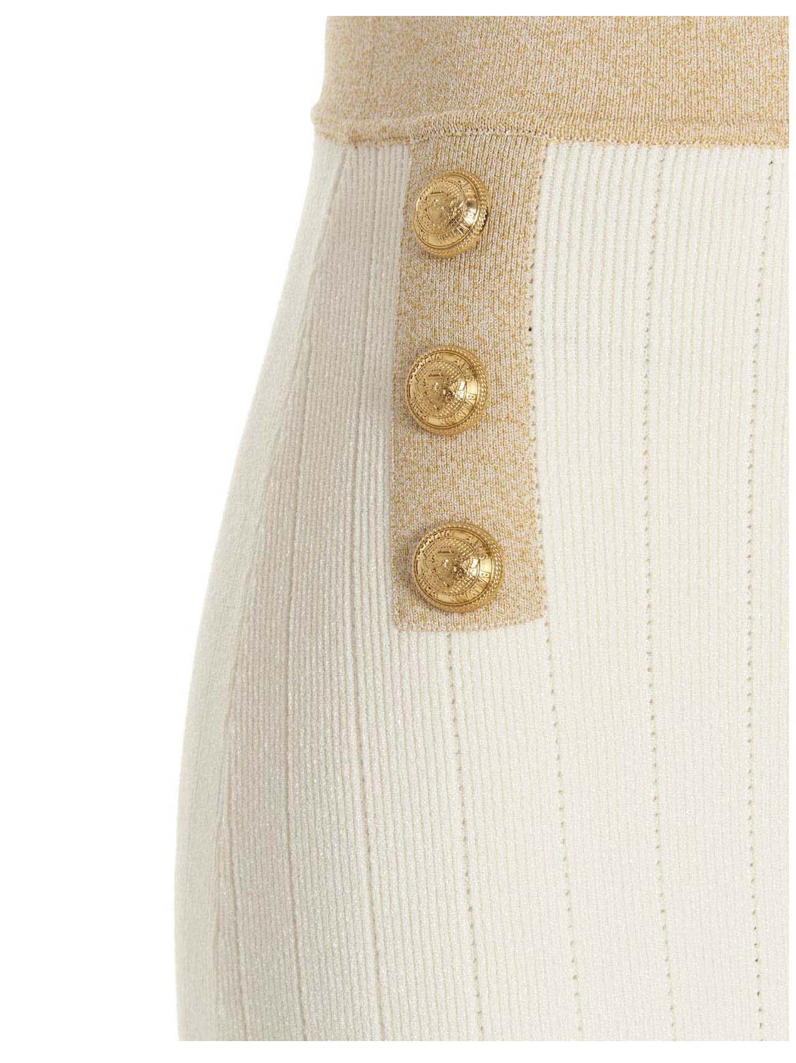 Shop Balmain Lurex Detail Skirt