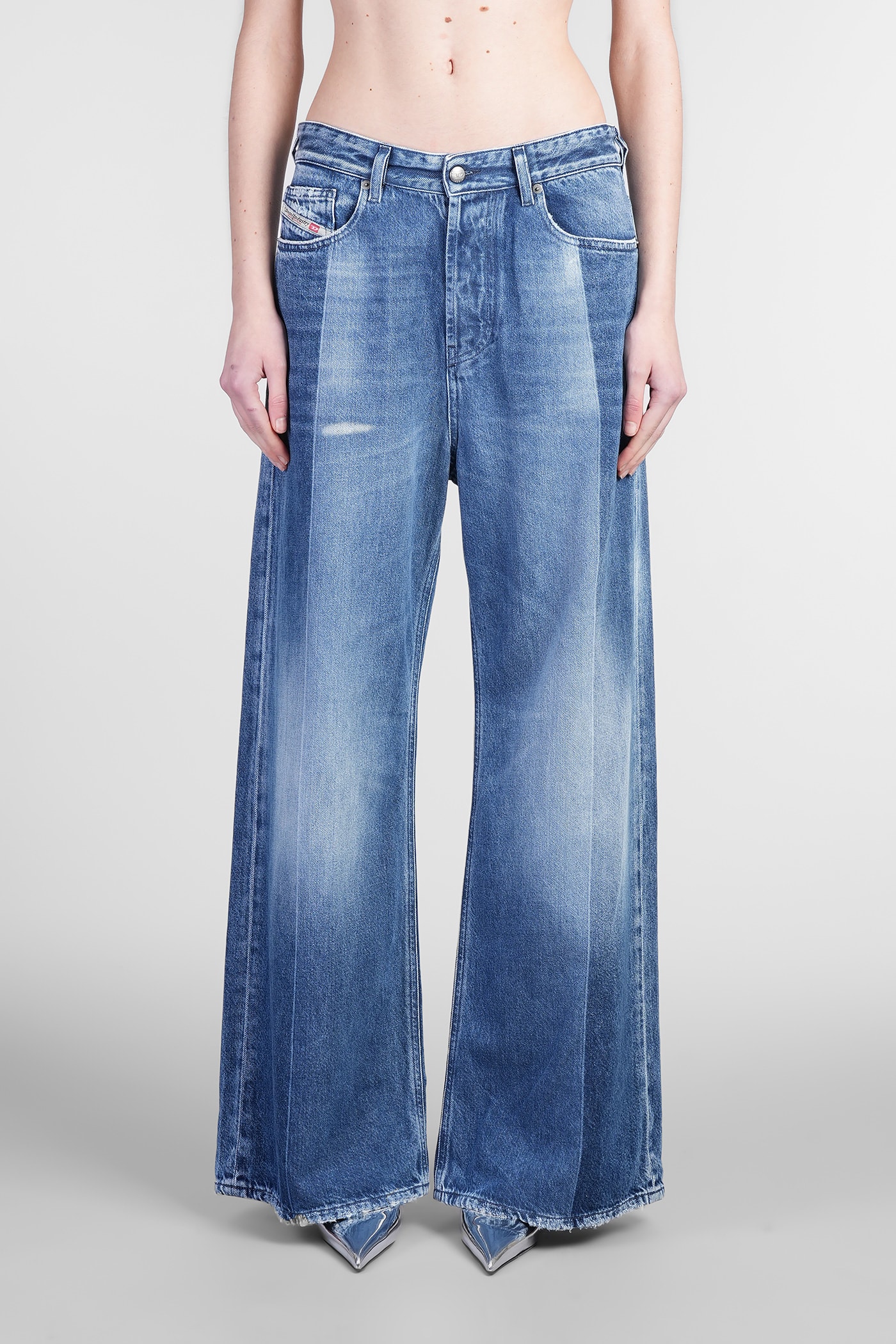 Diesel D-hush Partially Organic Cotton Flared Jeans With Back Logo Patch