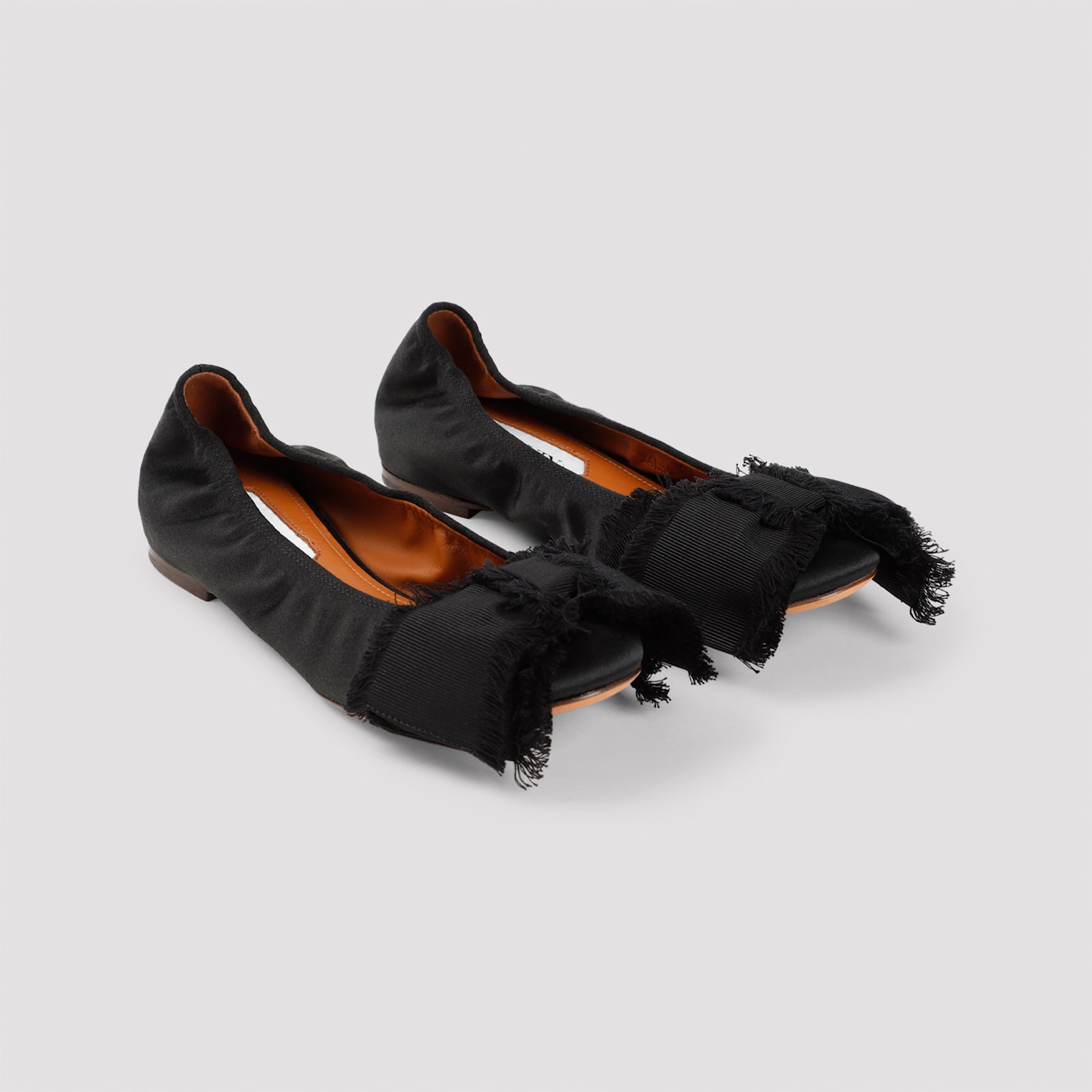 Shop Lanvin Bow Ballerinas In Black