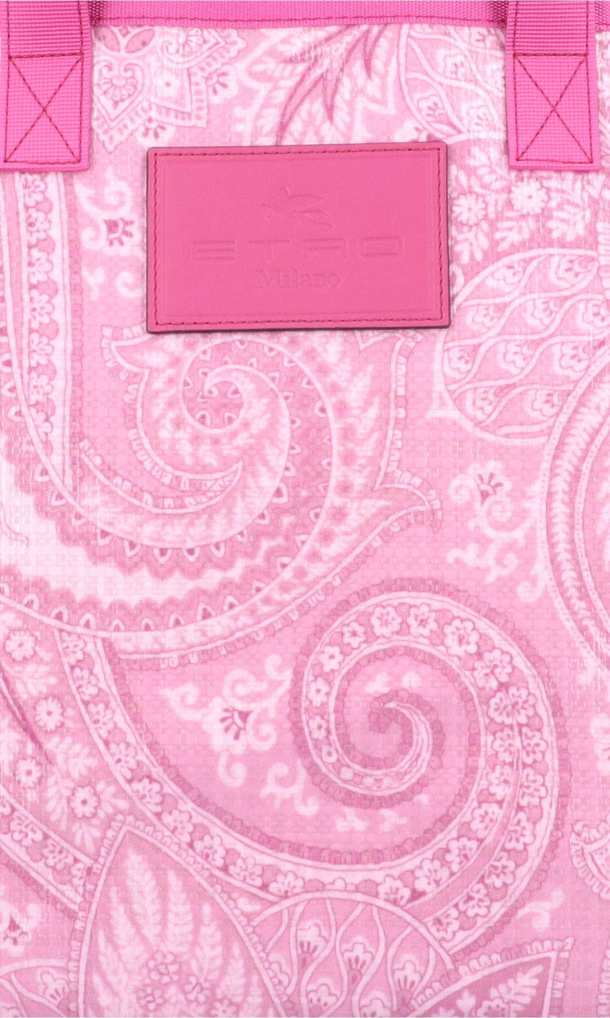 Shop Etro Bandana Effect Tote Bag In Pink