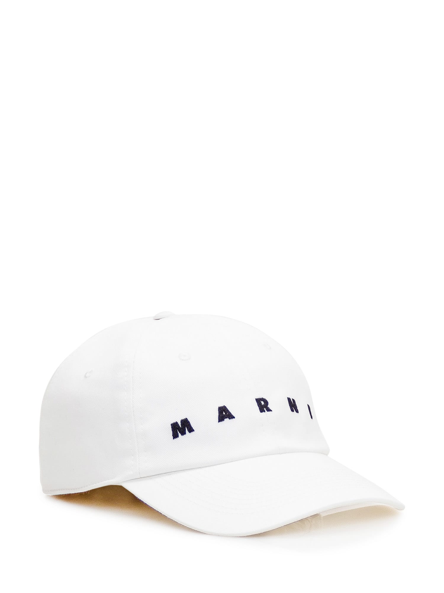 Shop Marni Logo Hat In Lily White