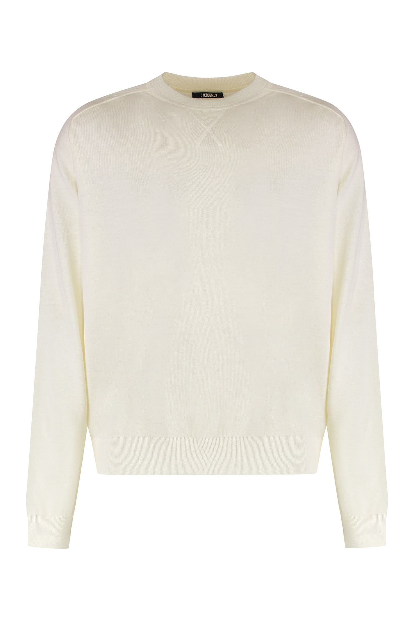 Jacquemus Sweater With Round Neck Made Of Merino Wool In Neutral
