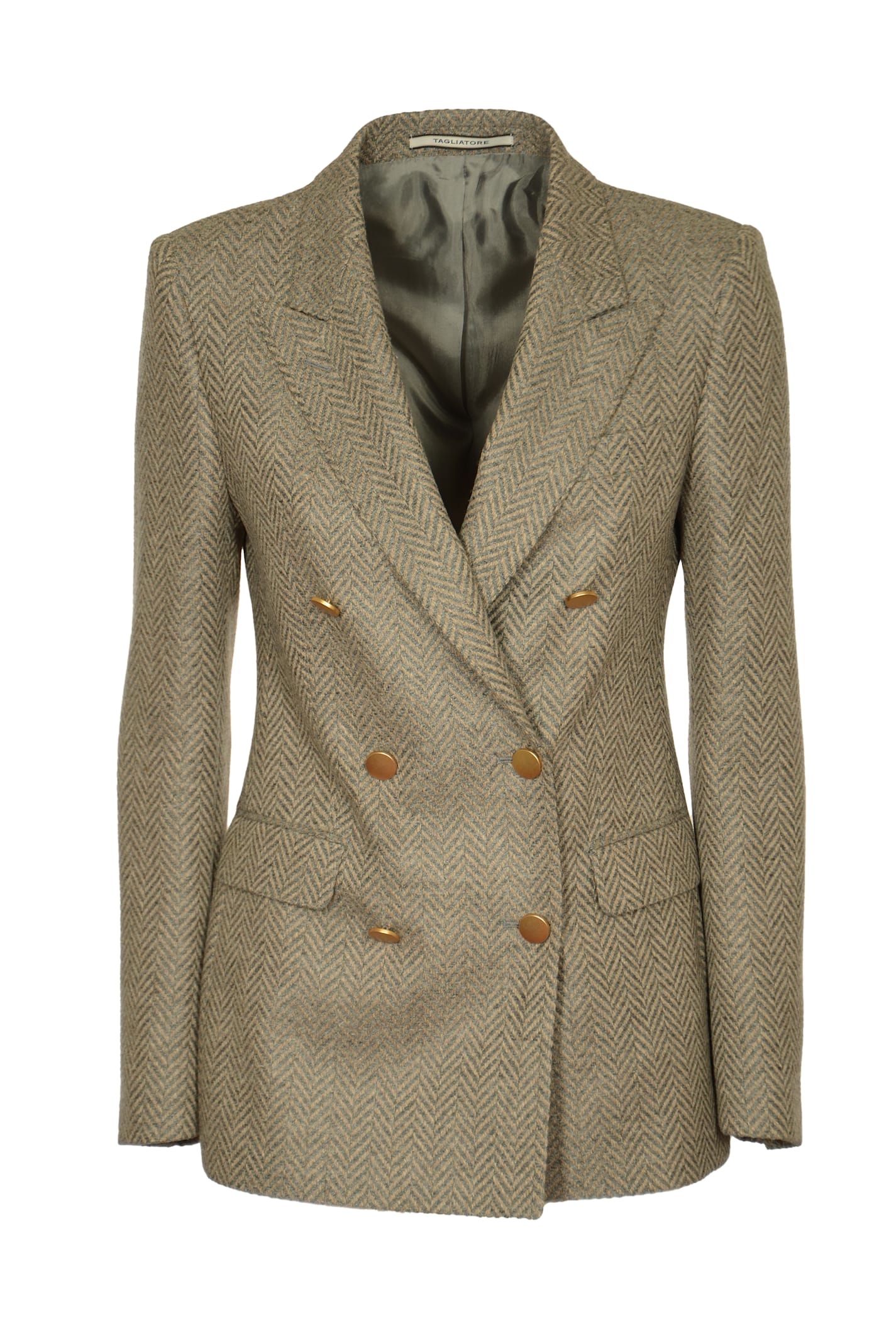 Shop Tagliatore Double-breasted Fitted Blazer