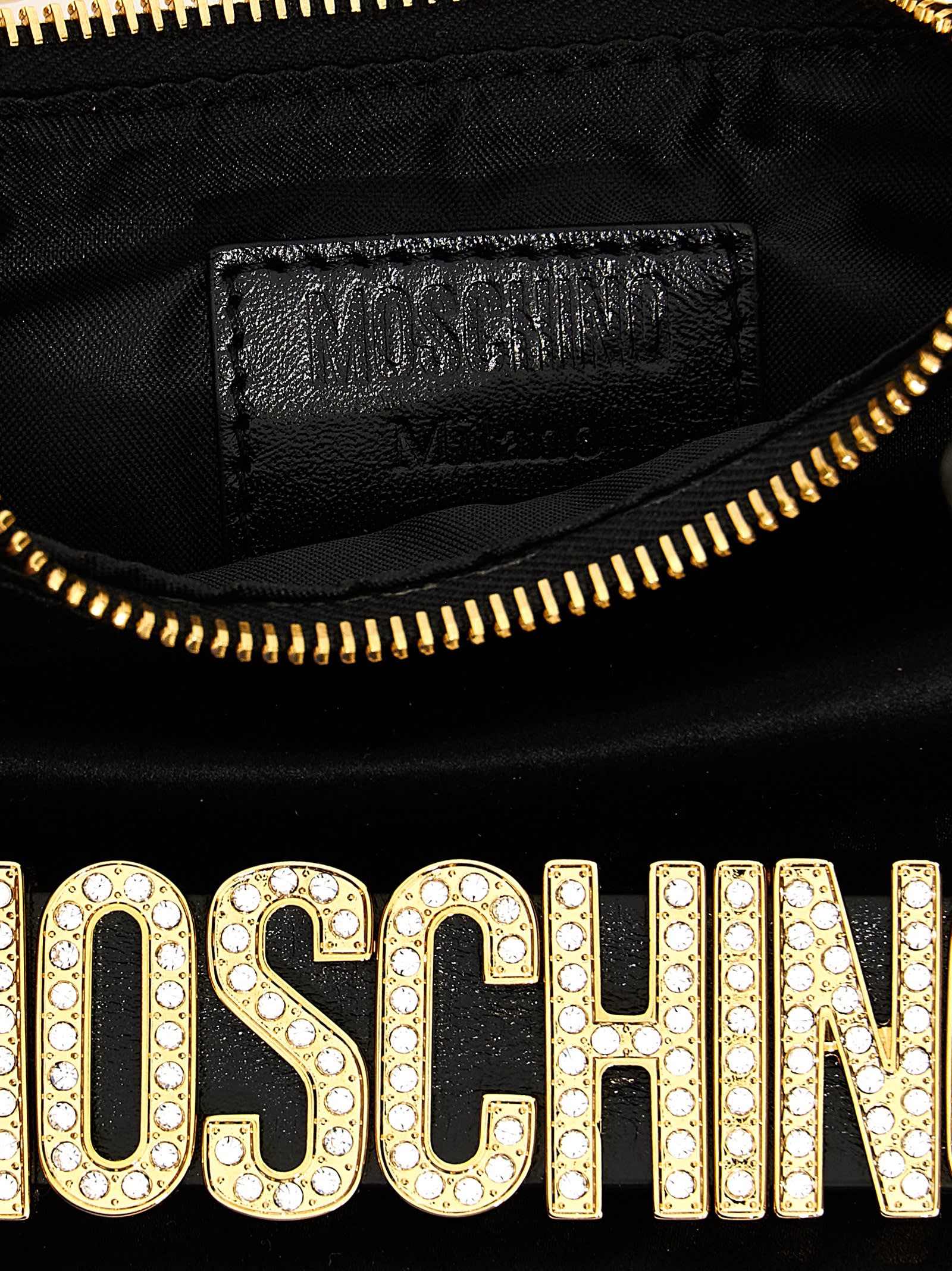 Shop Moschino Logo Handbag In Nero