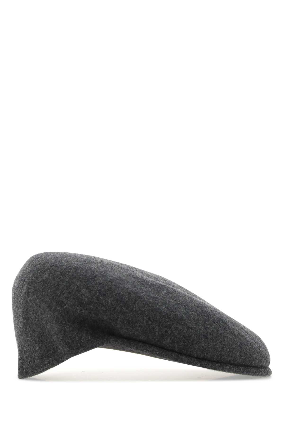 Kangol Melange Grey Felt Baker Boy Hat In Df026