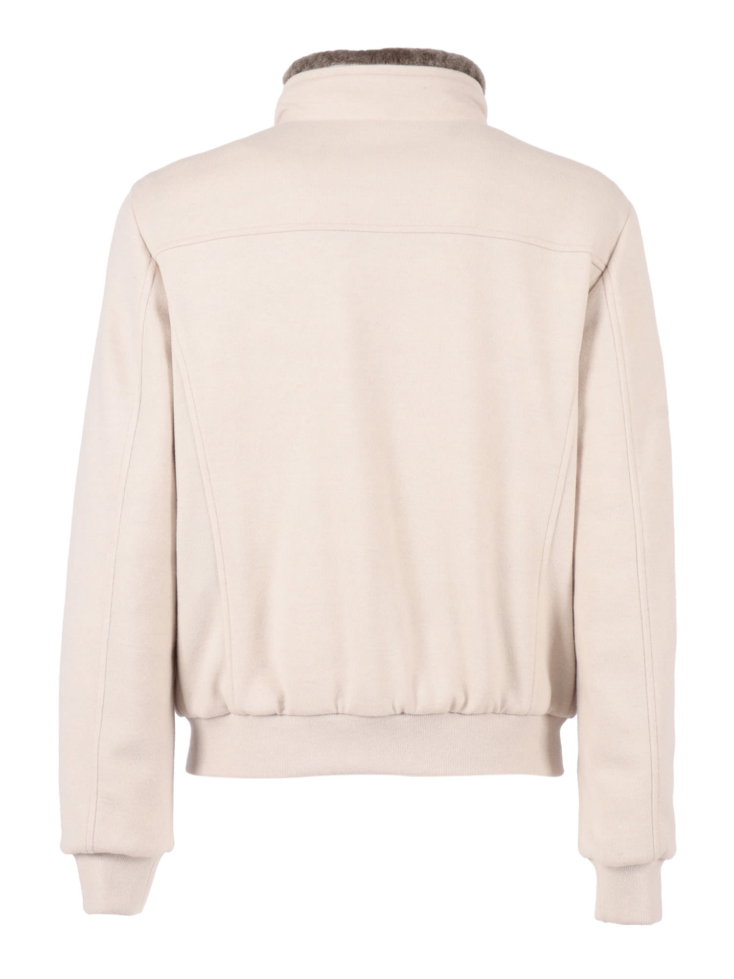 Moorer Minimalist High-collar Jacket With Zip-up Front In Pink