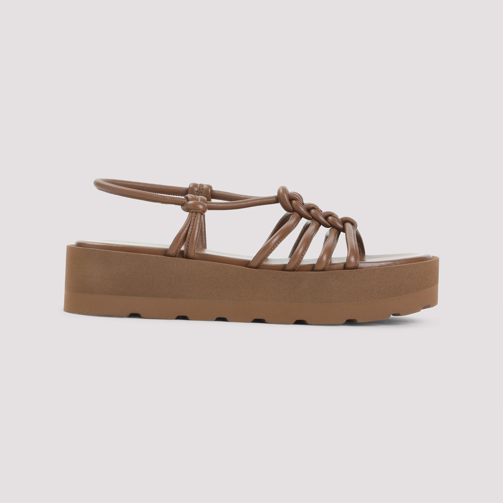 Gianvito Rossi Camel Brown Caged Slingback Sandals In Cuoi Cuoio