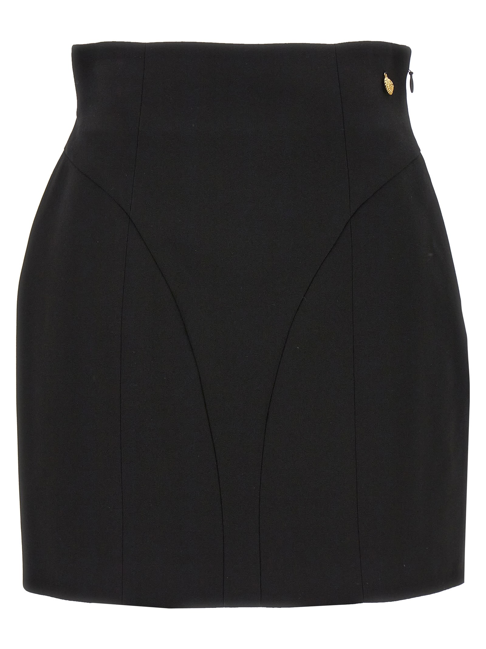 Shop Balmain High Waist Miniskirt In Black