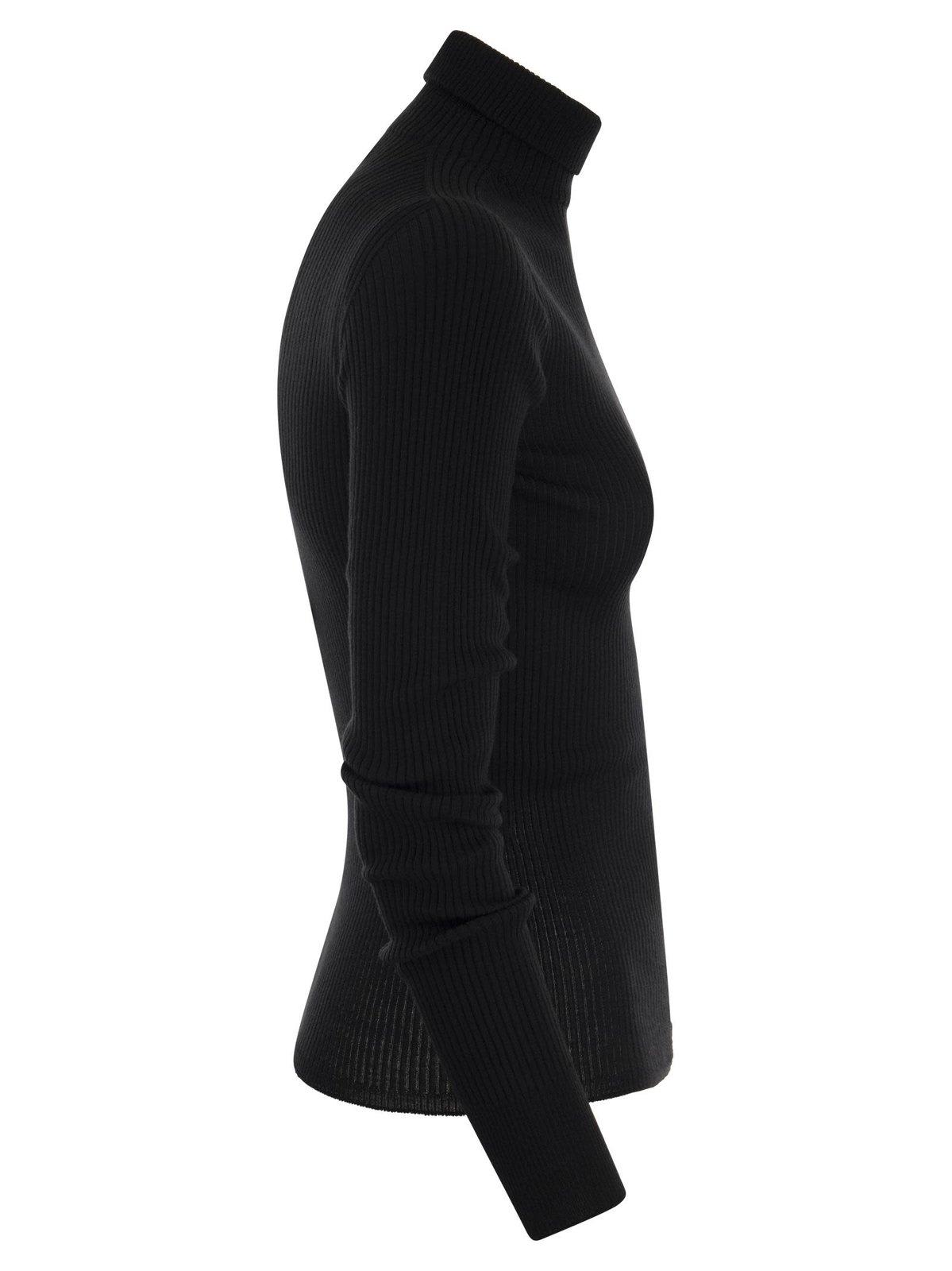 Shop Sportmax Flavia Turtleneck Long-sleeved Jumper In Nero