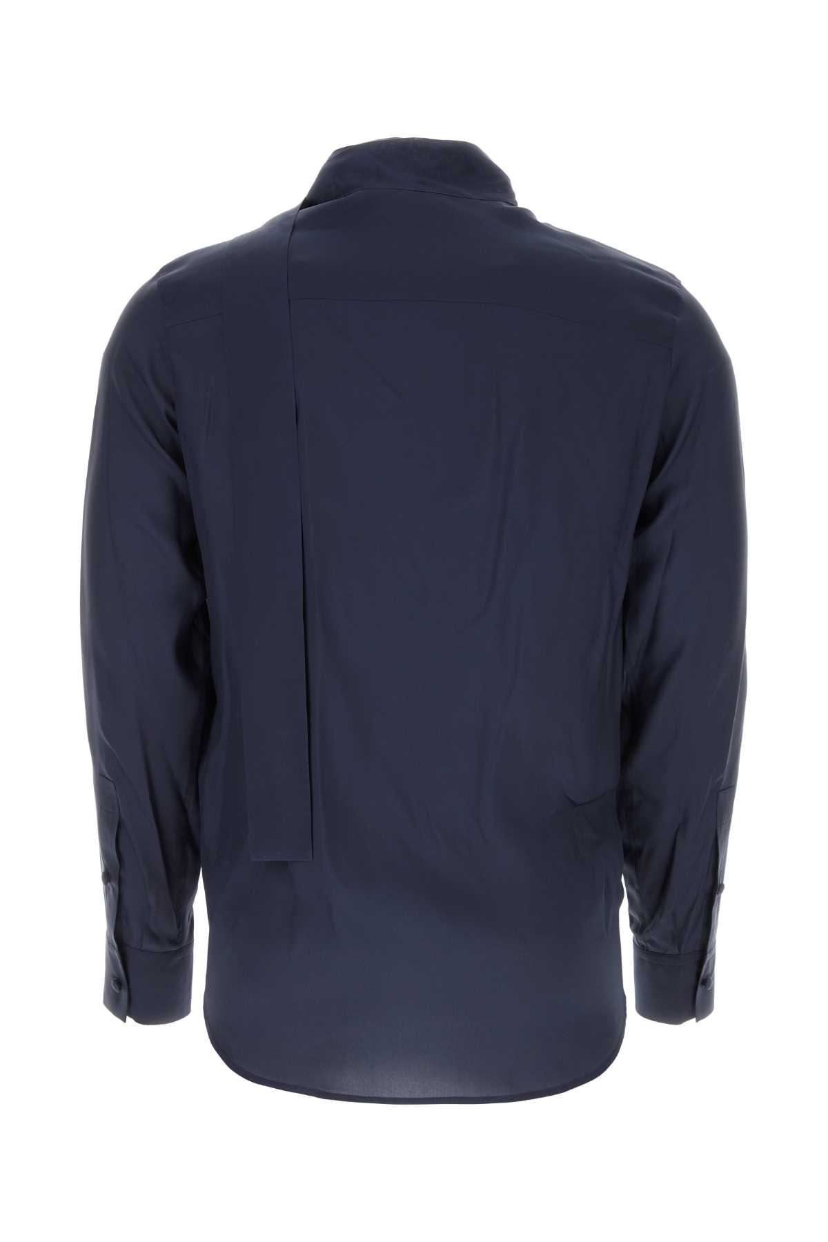 Valentino Navy Blue Silk Shirt