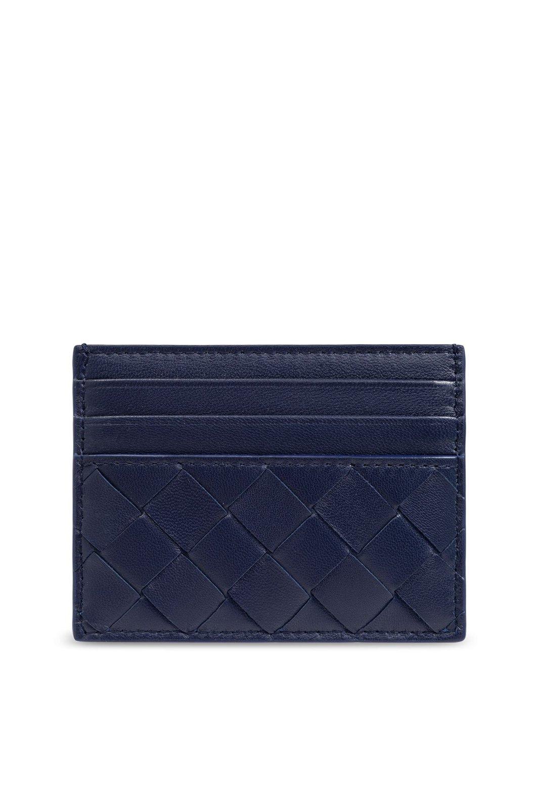 Shop Bottega Veneta Intrecciato Credit Card Case In Purple