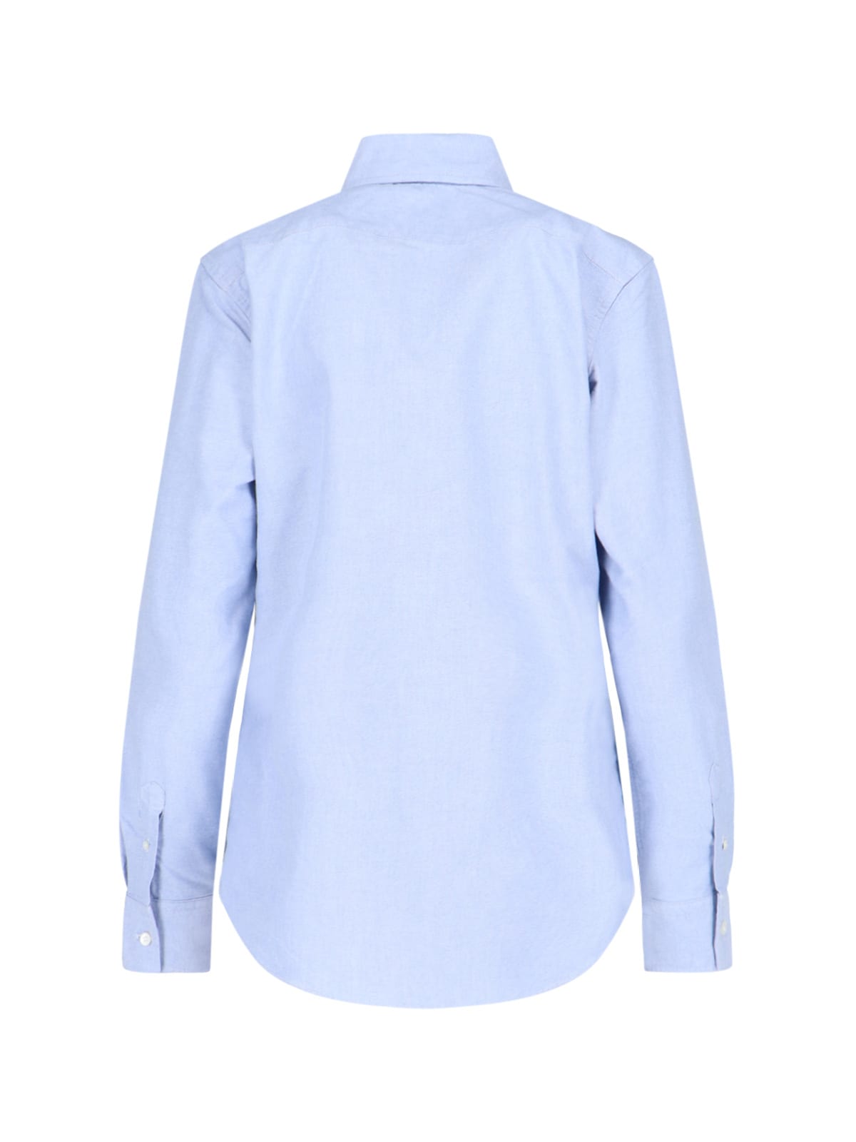 Shop Polo Ralph Lauren Oxford Logo Shirt In Light Blue