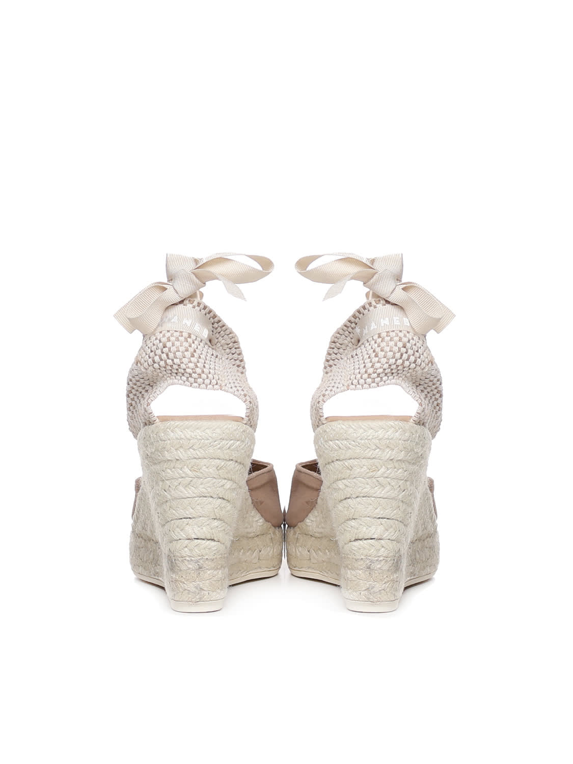 Manebi Hampton Wedge Espadrilles In Beige