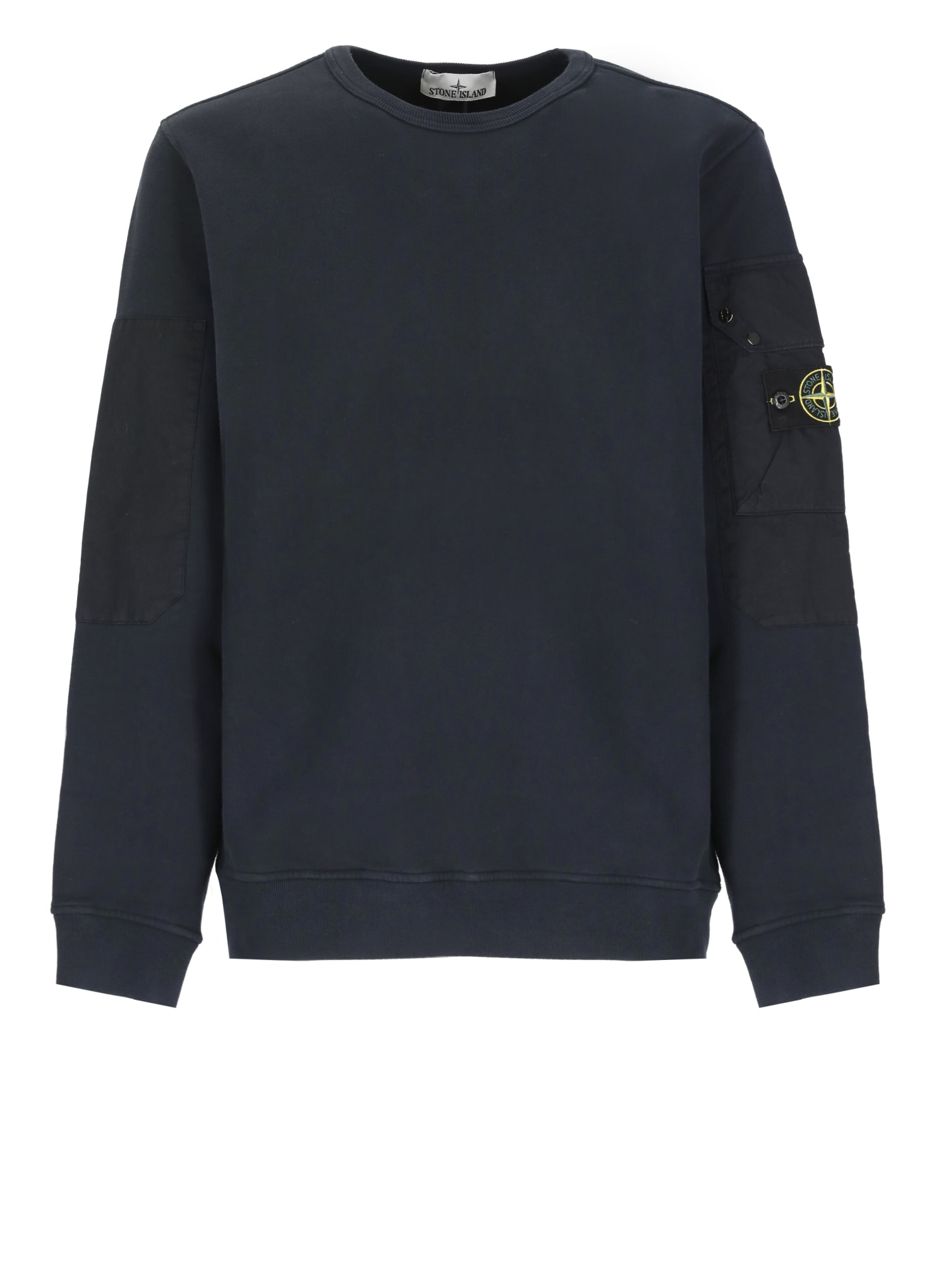 Shop Stone Island Sweatshirt With Logo In Bleu