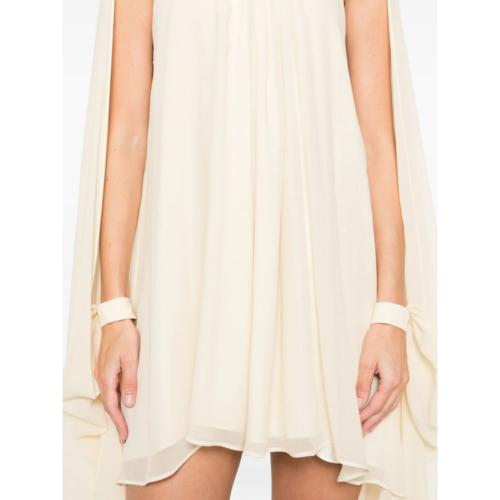 Taller Marmo Gathered Halterneck Mini Dress In Neutral