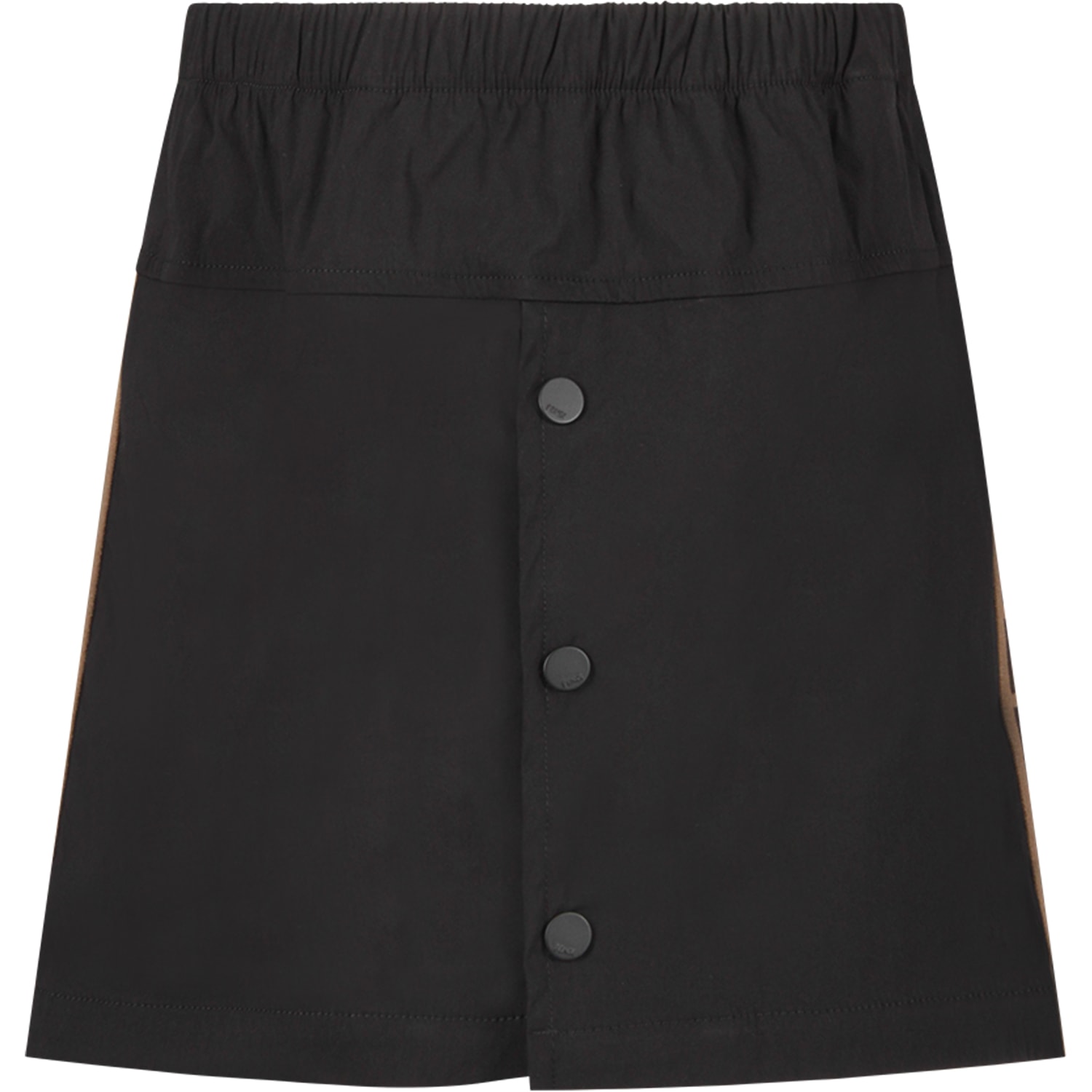 Fendi Black Skirt With Double Ff For Girl