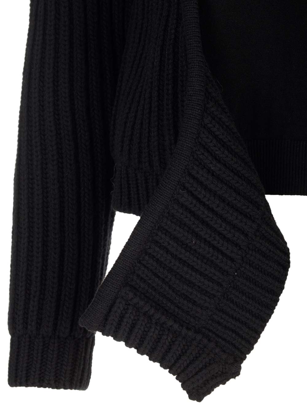 Off-white Black Cut-out Wool Sweater For Women In Black