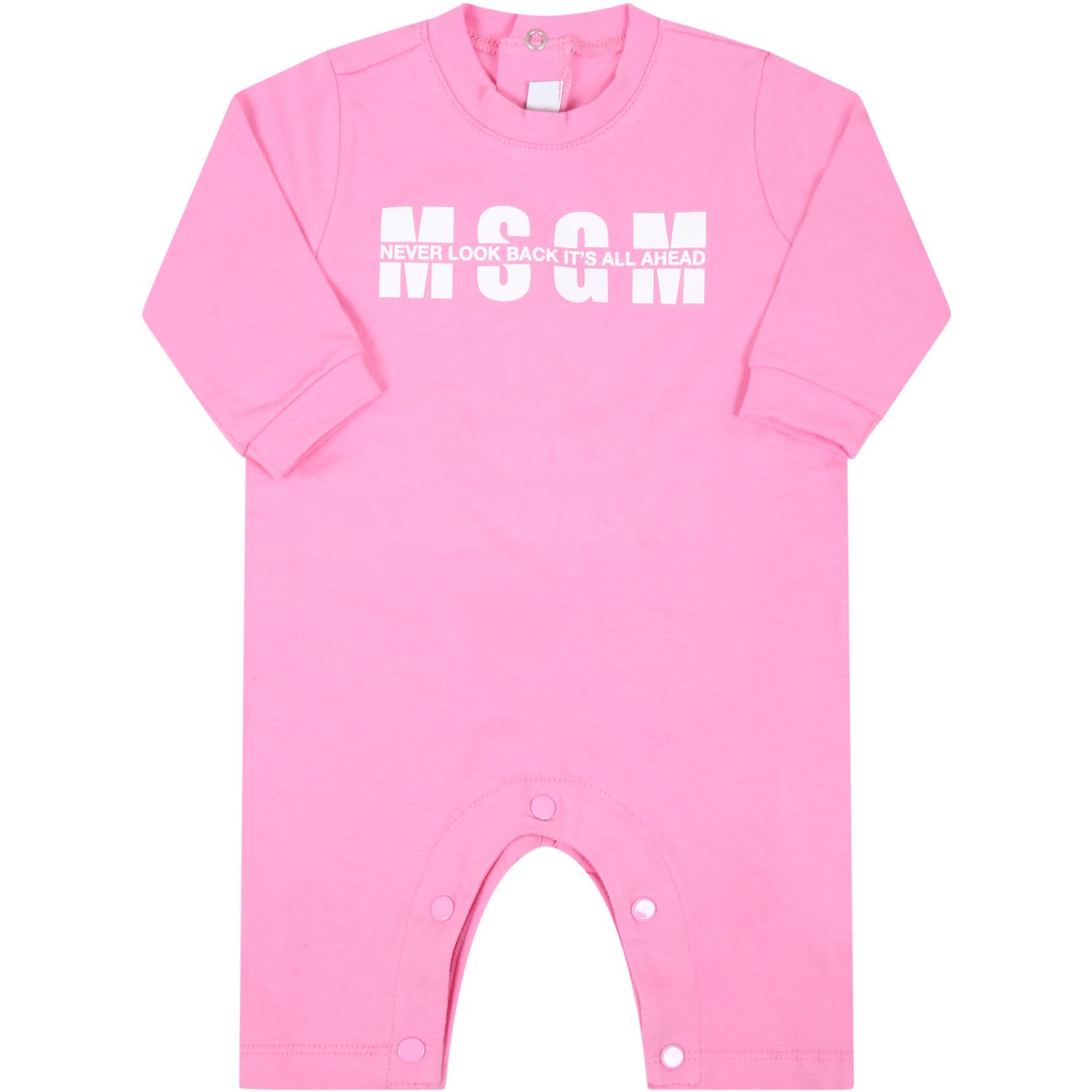 Shop Msgm Pink Set For Babygirl With Logo