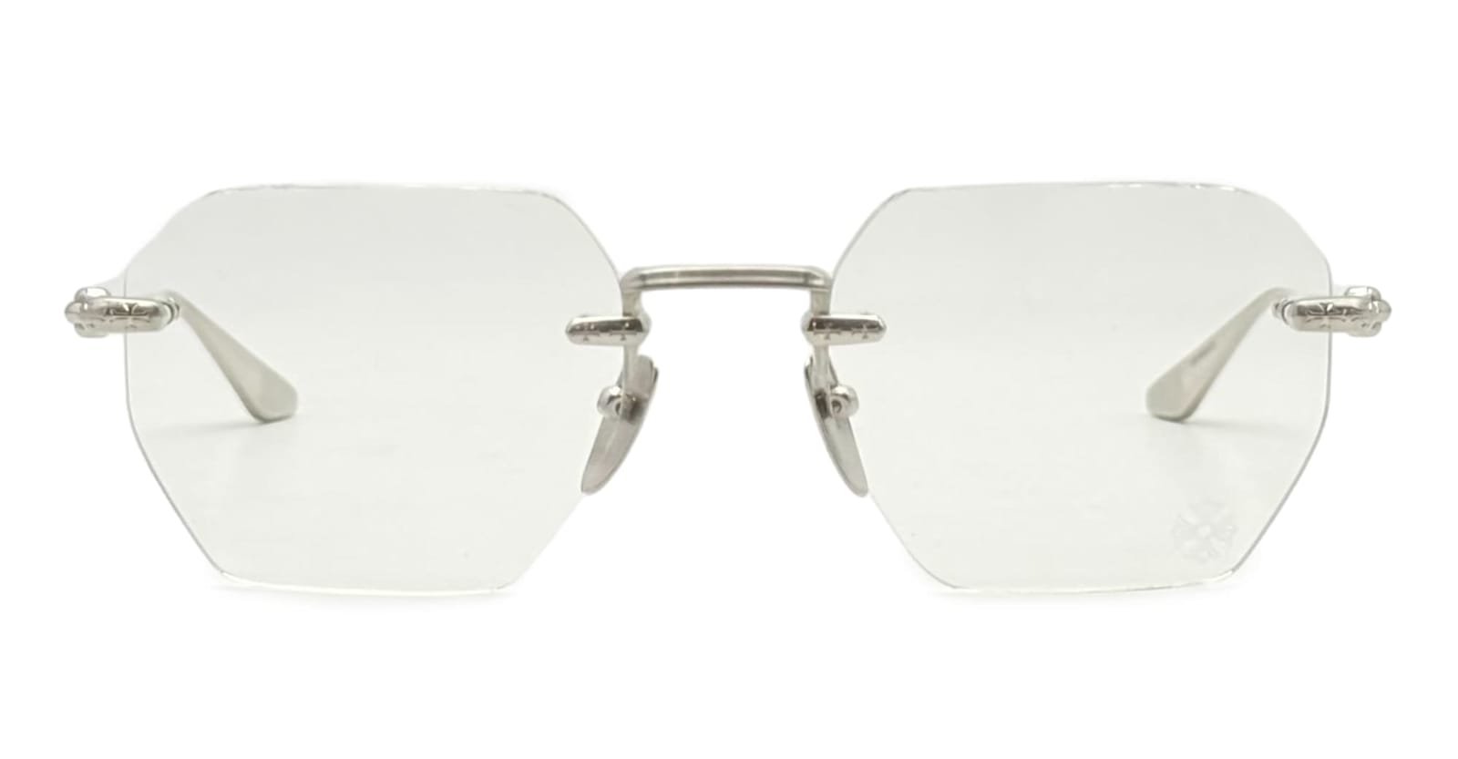 Chrome Hearts Hole Shot - Brushed Silver Rx Sunglasses In White