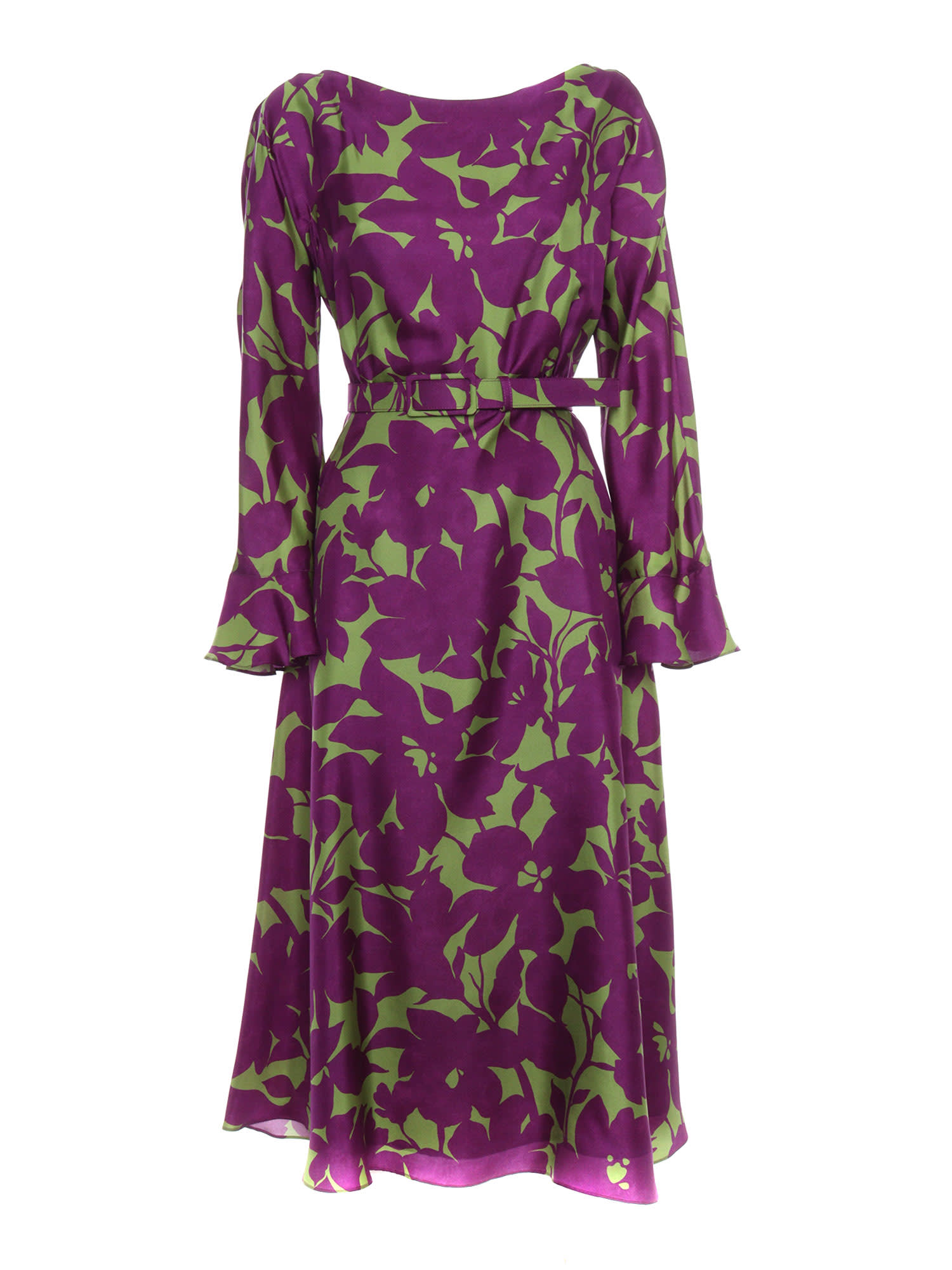 Max Mara Utile Printed Silk Dress In Purple | ModeSens