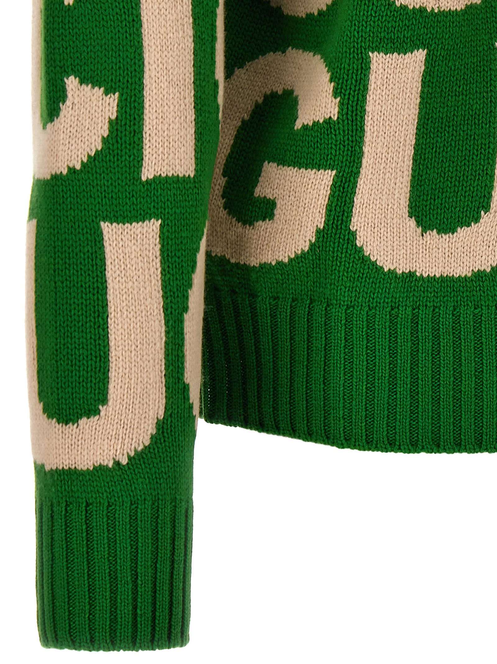 Shop Gucci Logo Sweater In Green