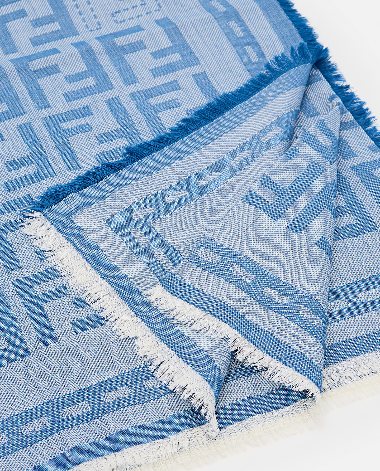 FENDI PRINTED DENIM SHAWL