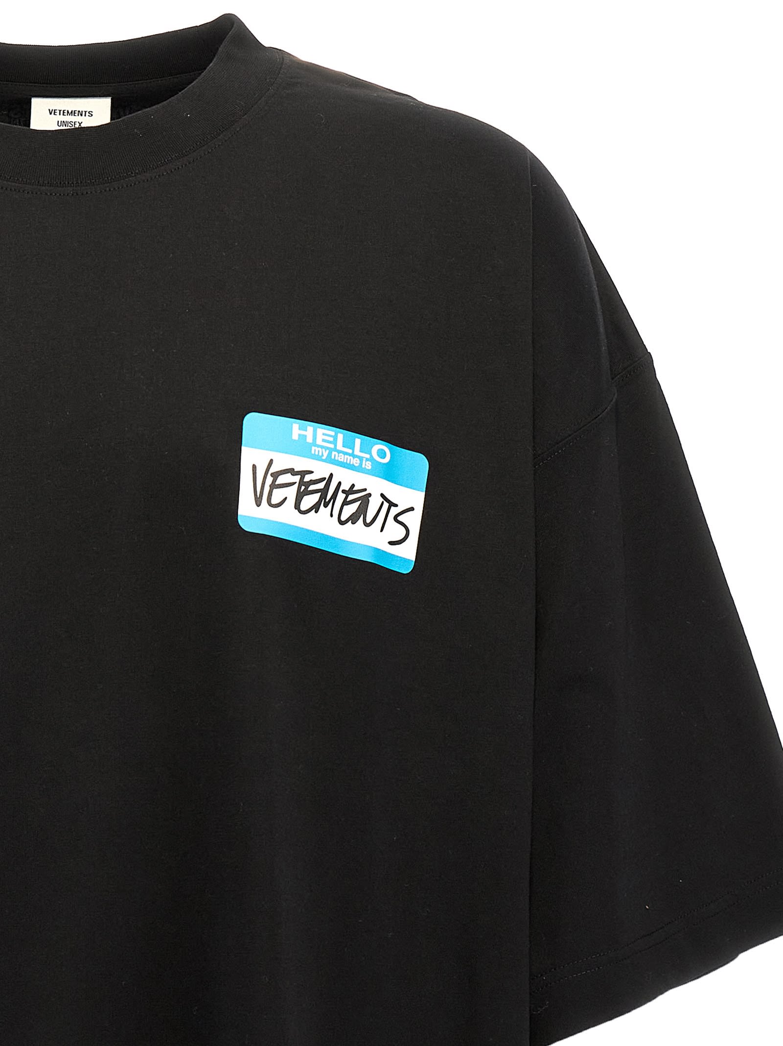 Shop Vetements My Name Is  T-shirt In Black