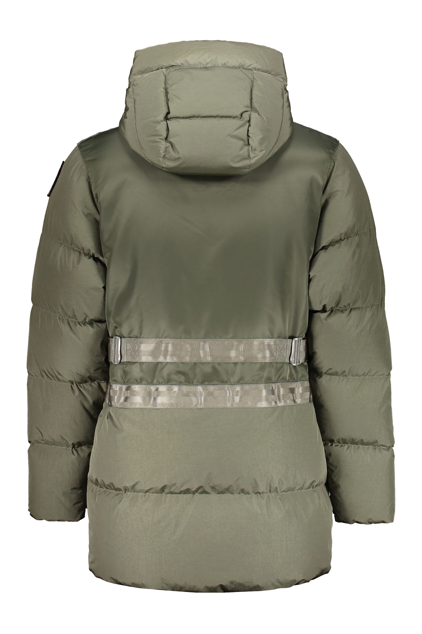 Parajumpers Down Jacket In Olive Green With A Hood In Green