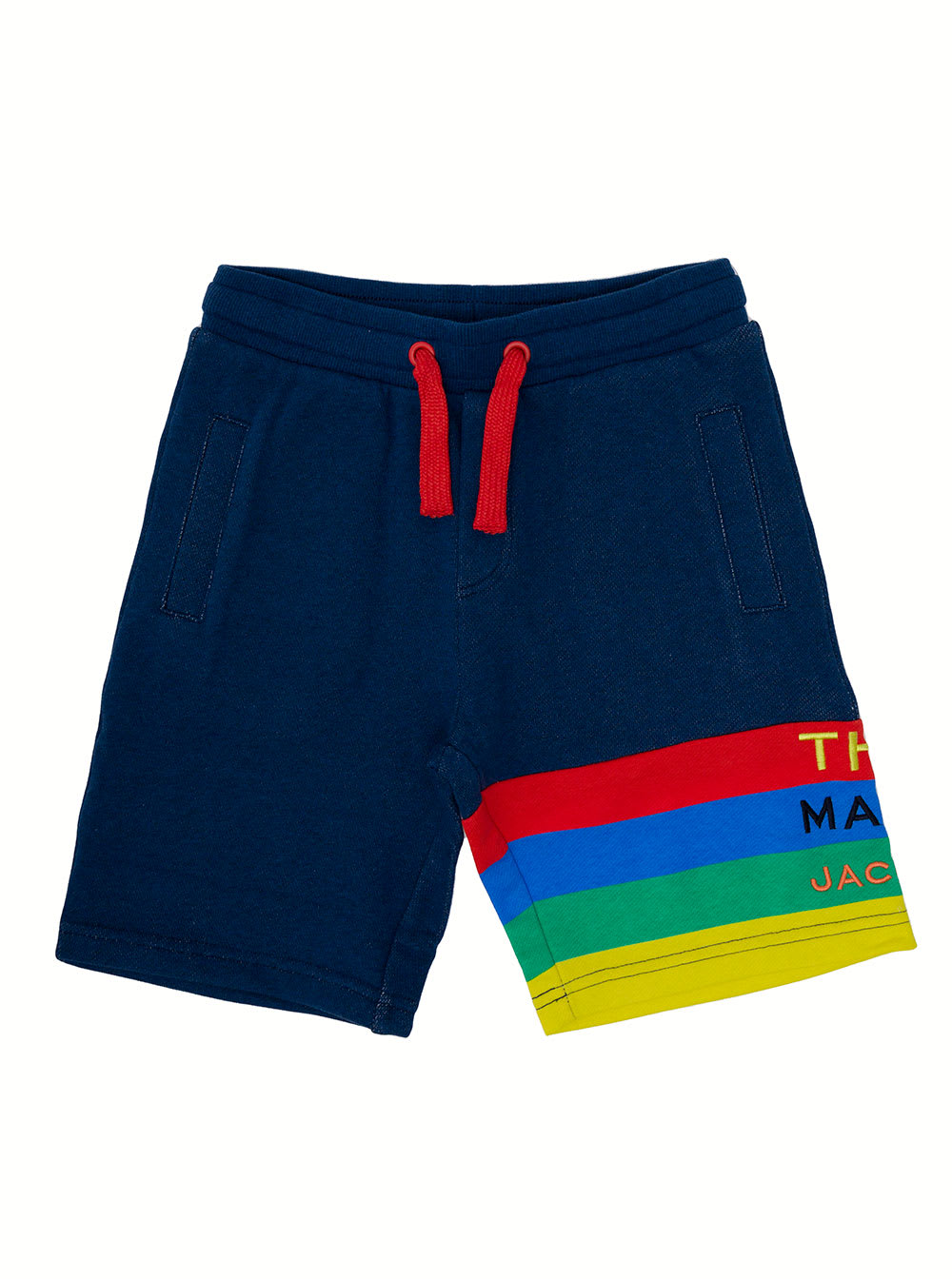 Marc Jacobs Boy Cotton Blu Bermuda With Colored Stripes