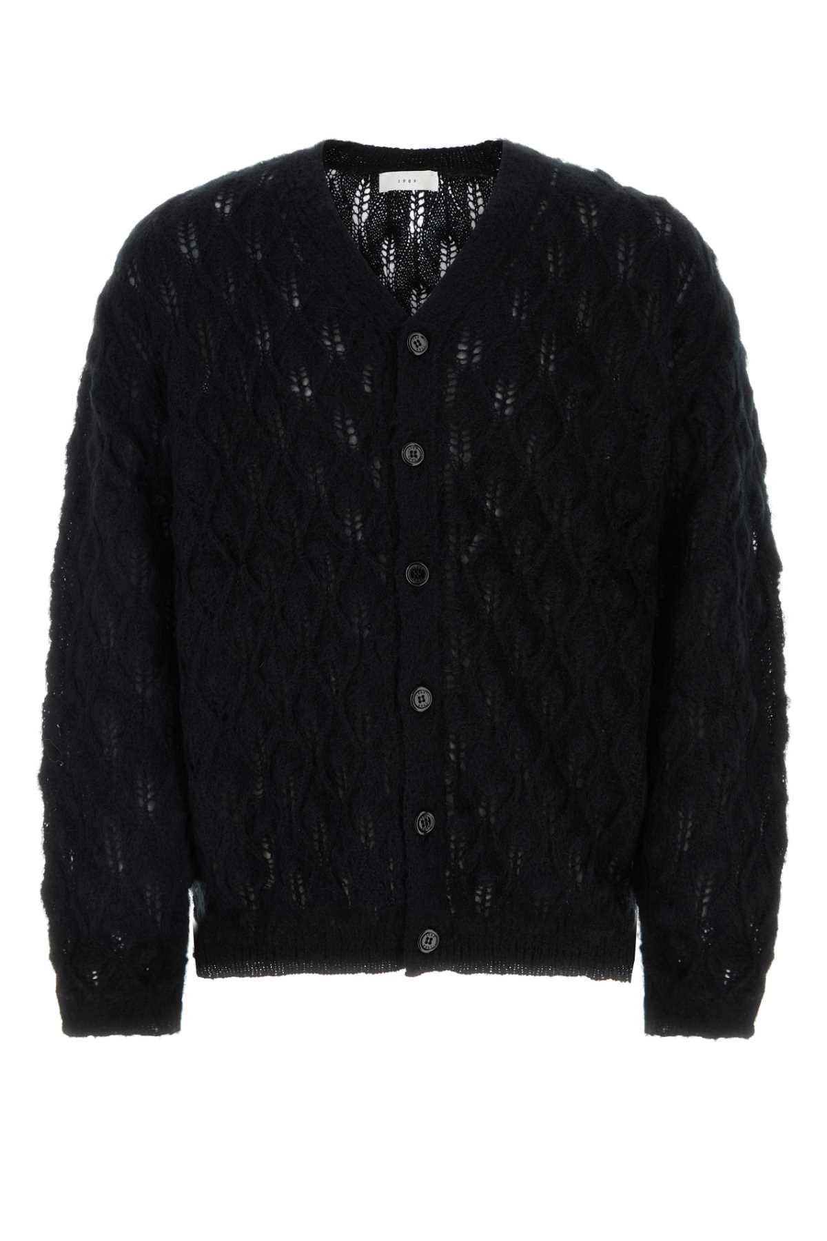 Black Mohair Blend Cardigan