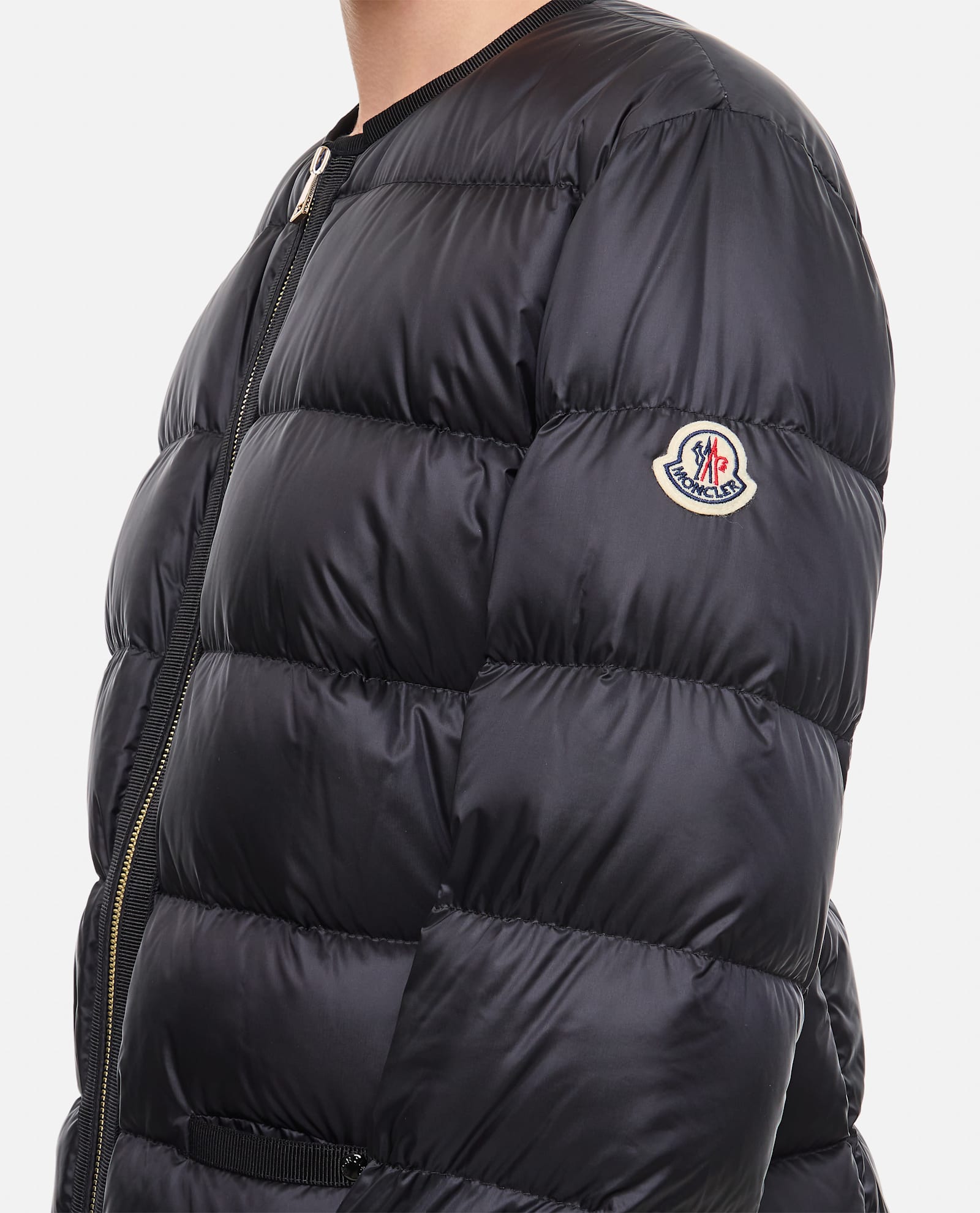 Shop Moncler Laurine Zipped Short Down Jacket In Black