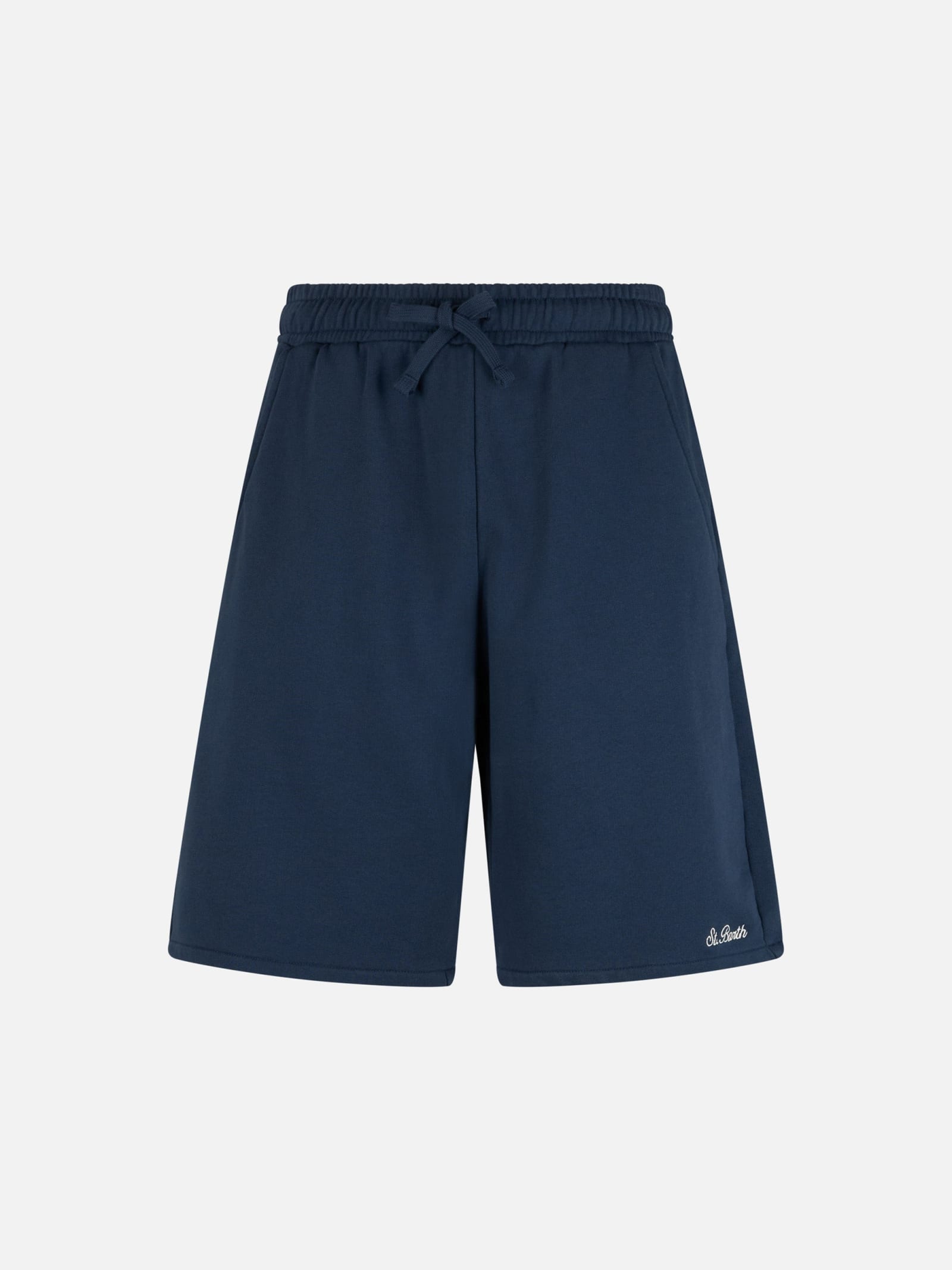 Mc2 Saint Barth Randle Cotton Track Shorts In Blue