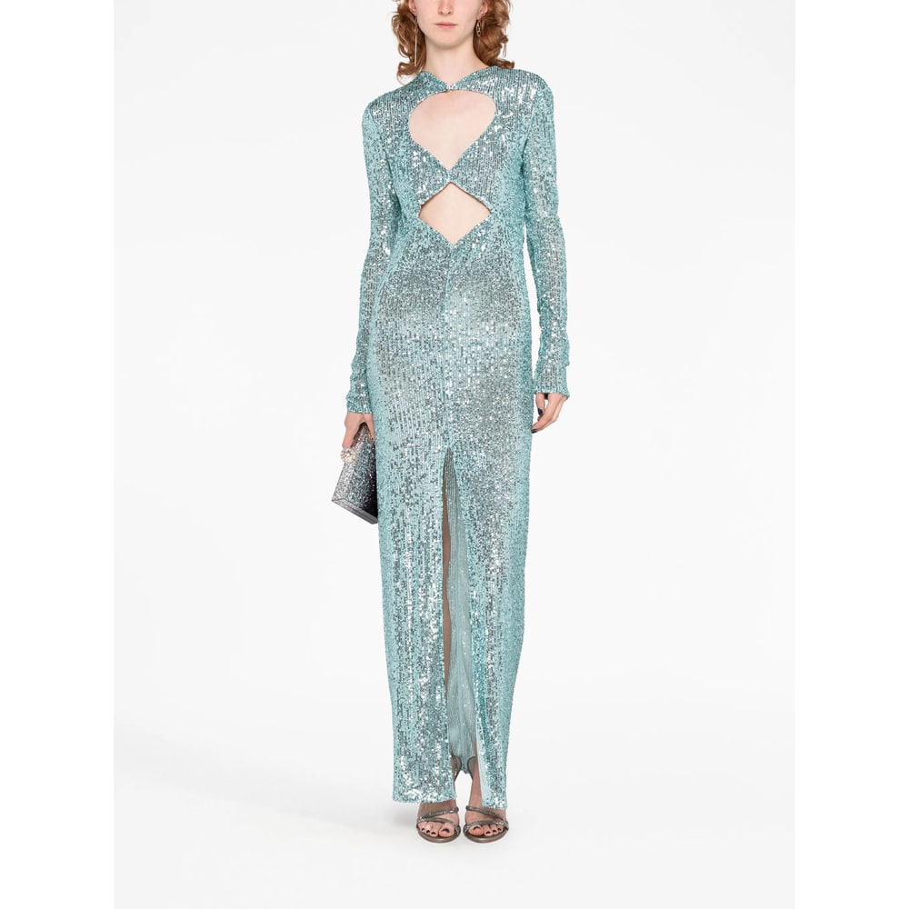 Nervi Sequin-embellished Cut-out Dress In Blue