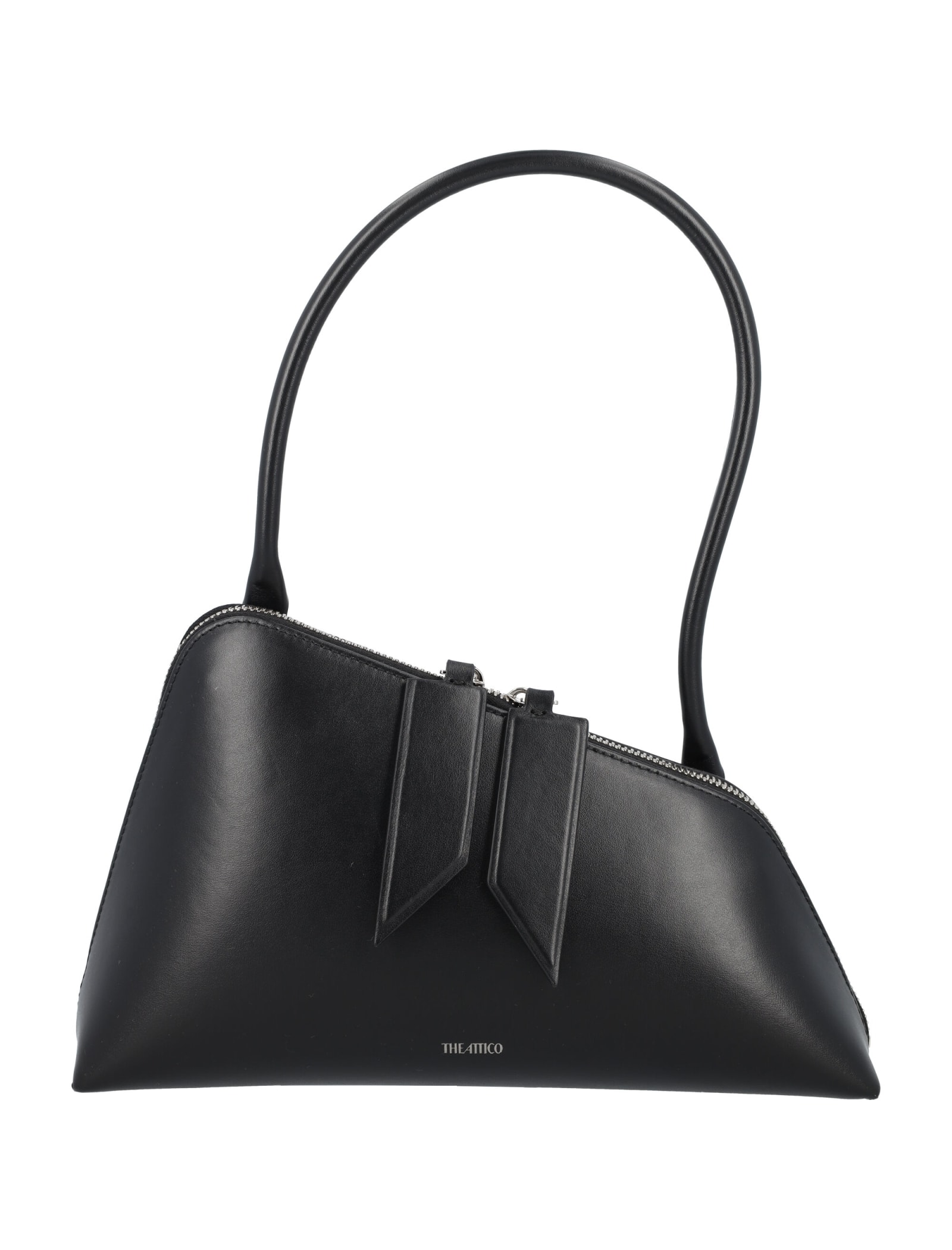 Shop Attico Sunrise Shoulder Bag In Black