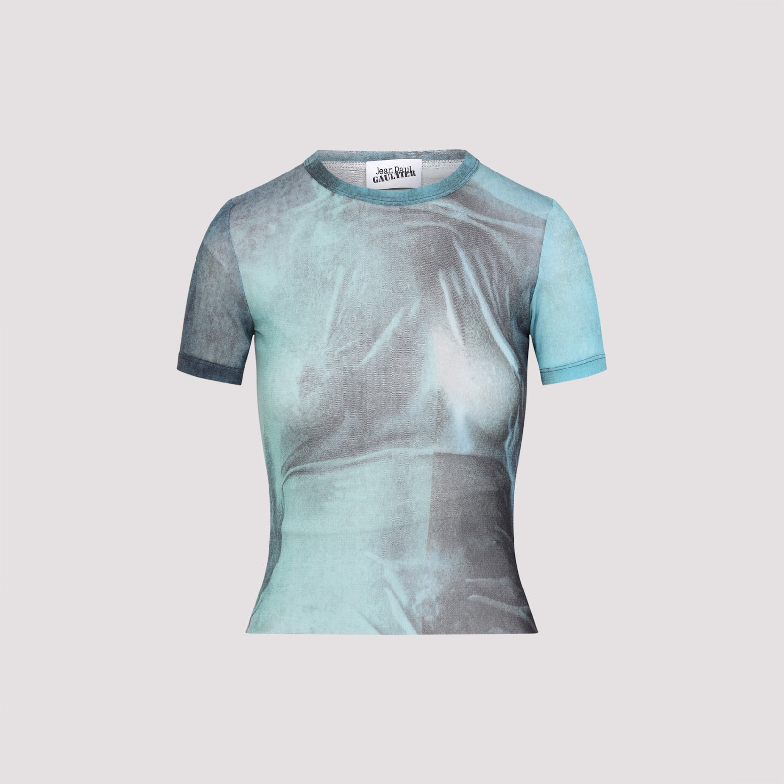 Jean Paul Gaultier Mesh Baby Printed Water Tee In Blue