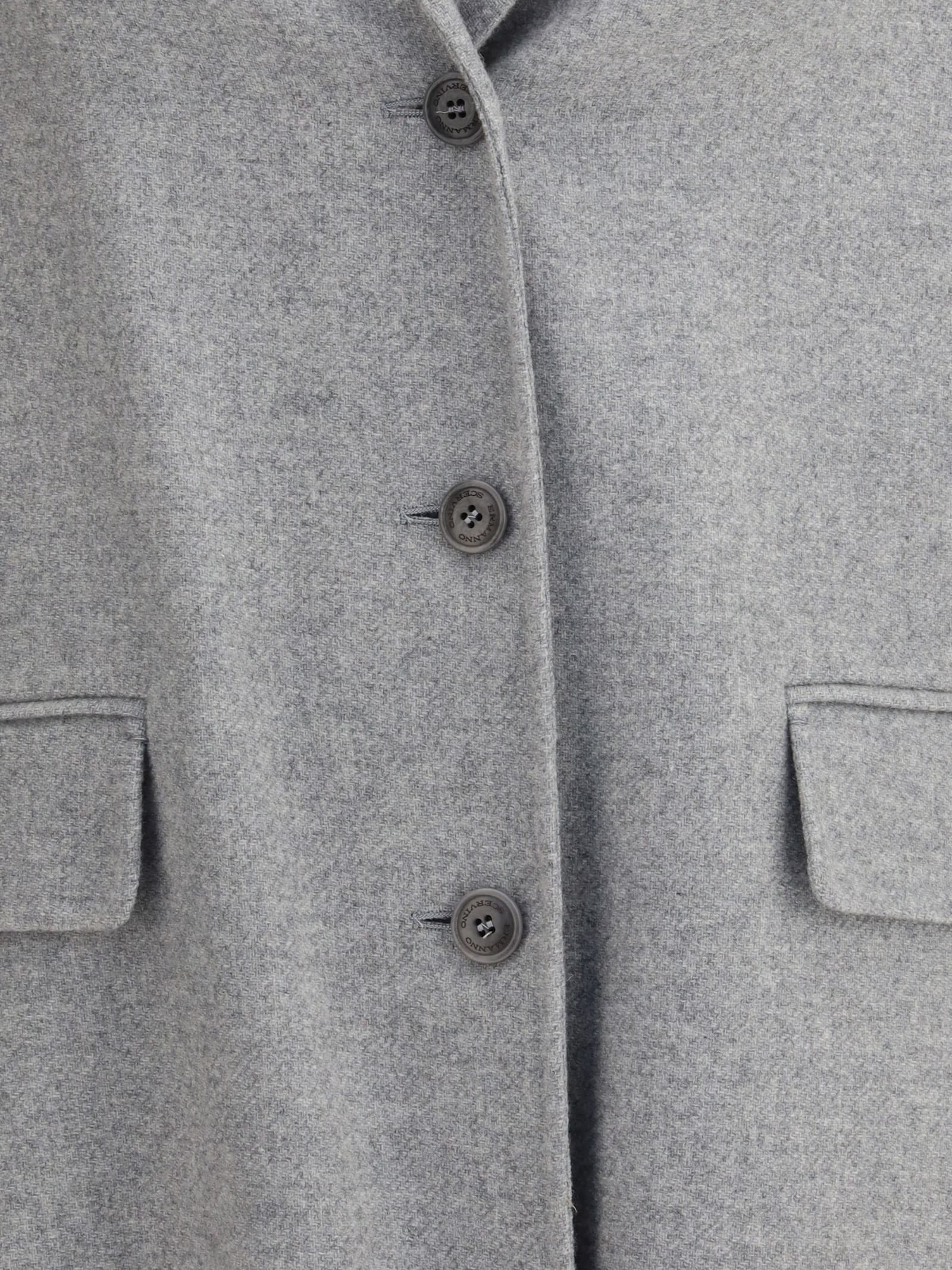 Ermanno Scervino Embellished-lapel Single-breasted Coat In Gray