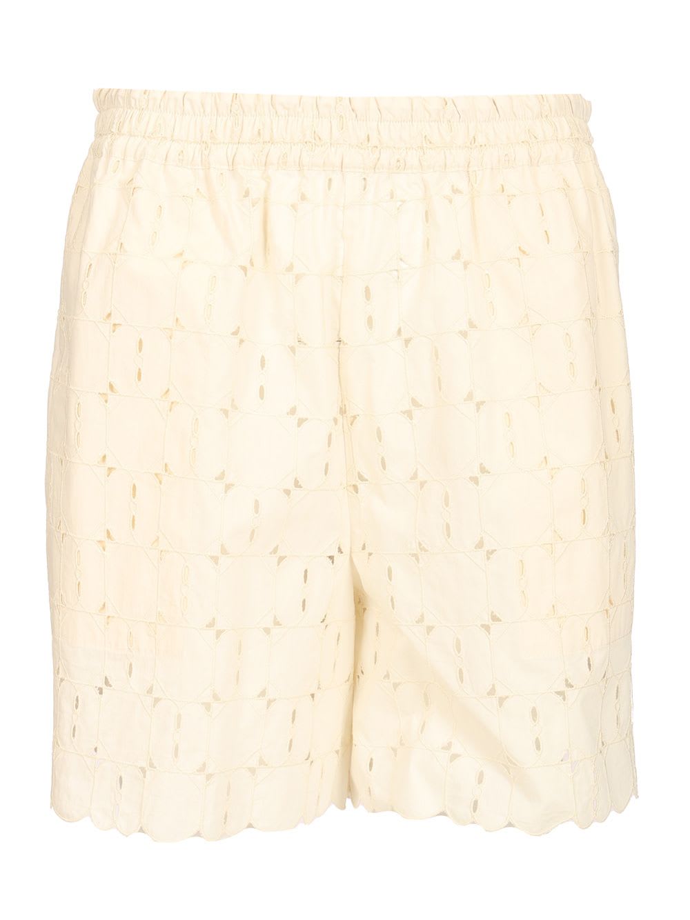 Moncler Lace Shorts Trousers White