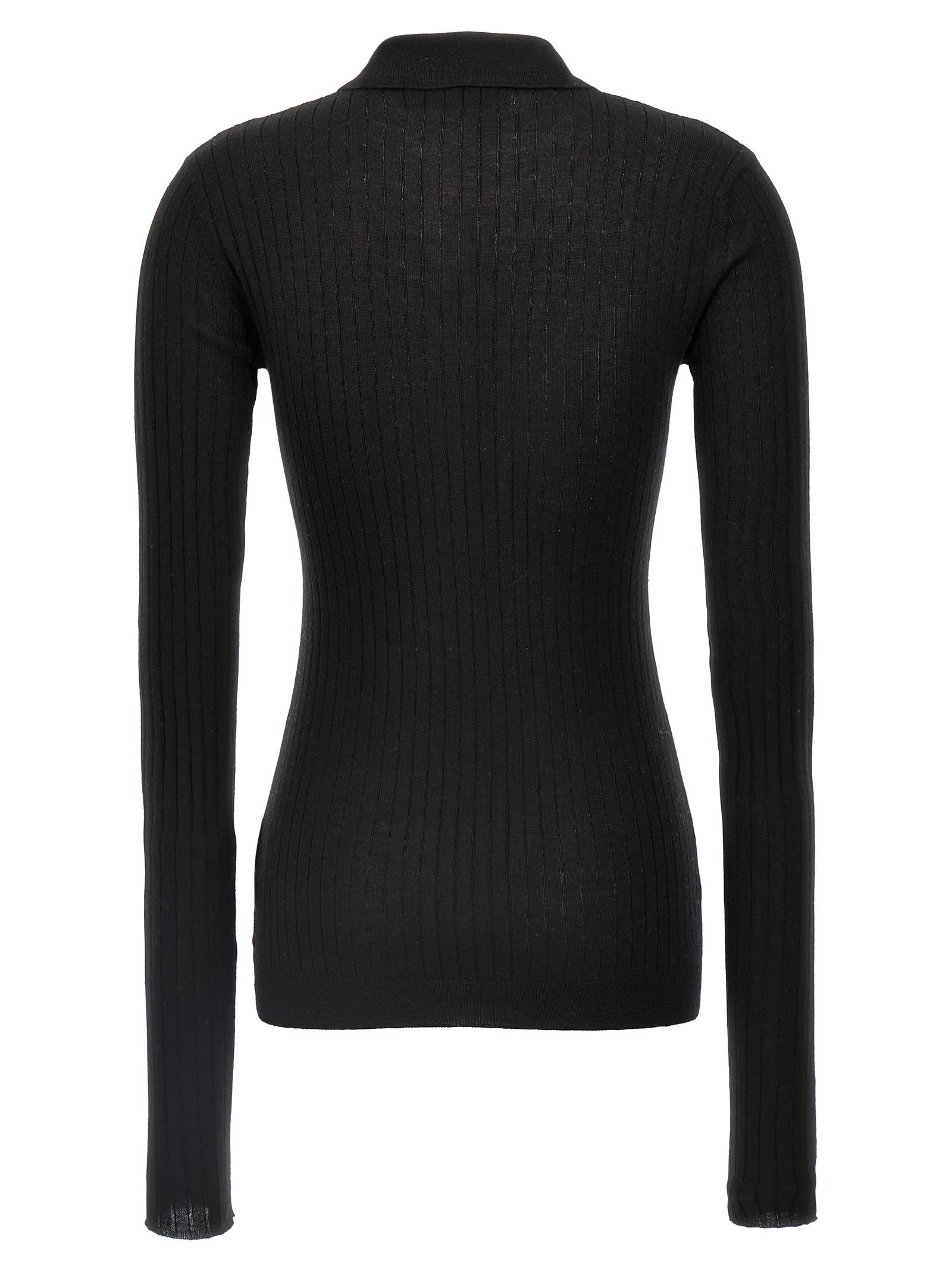 Attico Ribbed Sweater Sweaters And Cardigans In Black