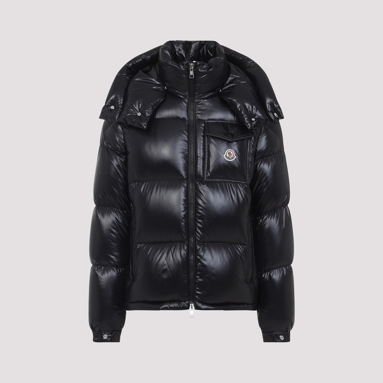 Moncler Montbeliard Hooded Short Down Jacket In Black