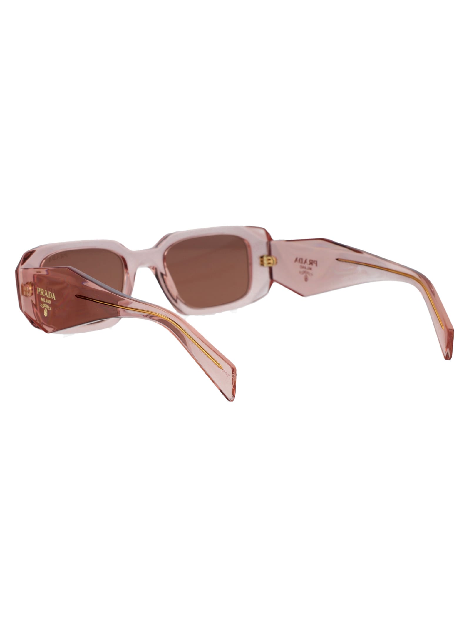 Shop Prada 0pr 17ws Sunglasses In 19q10d Transparent Peach