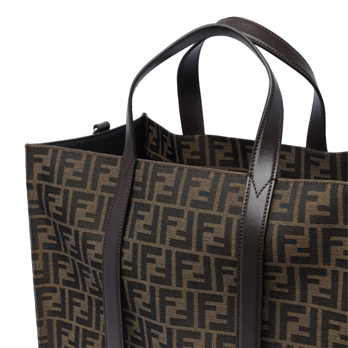 Shop Fendi Ff Logo Shopper In Brown