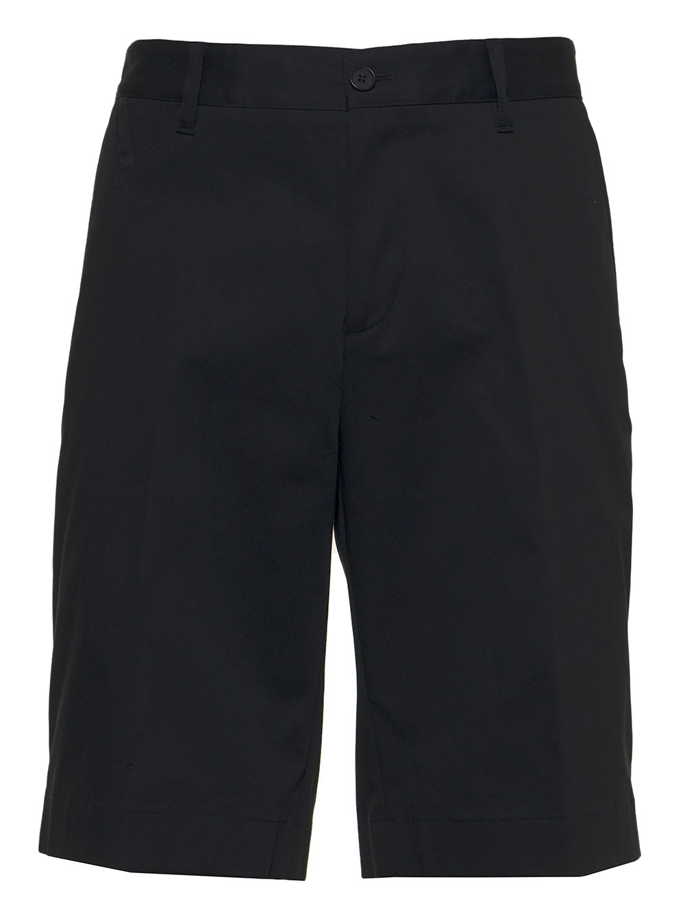 Versace Black Cotton Bermuda Shorts With Pockets