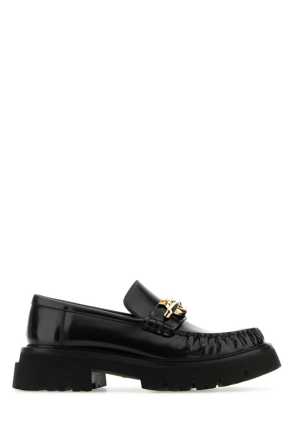 Black Leather Ingrid Loafers