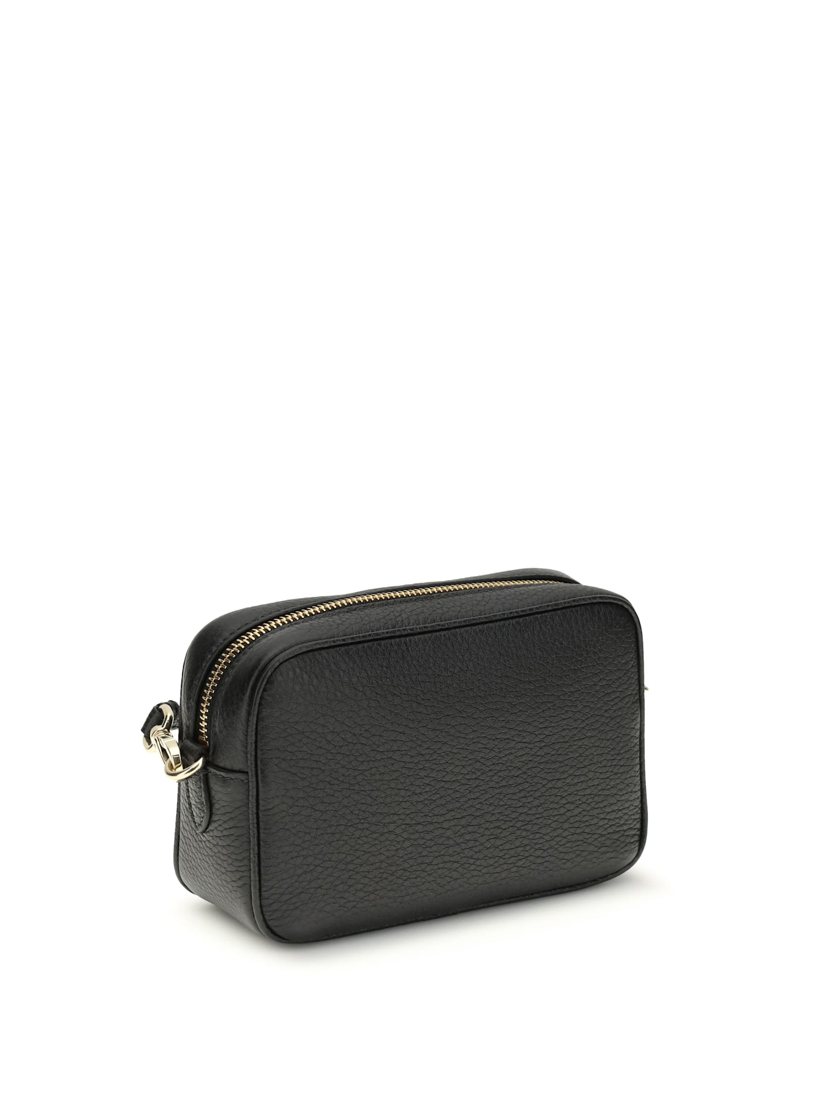 Prada Hammered Leather Crossbody Bags In Black