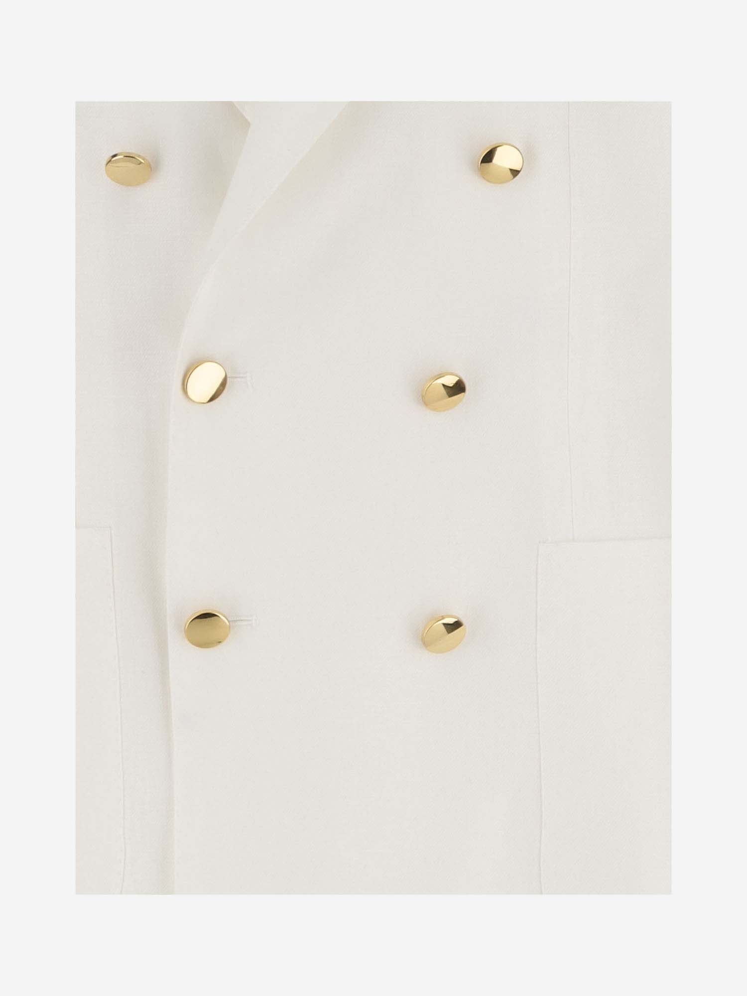 Tagliatore Double-breasted Linen Jacket In White | ModeSens