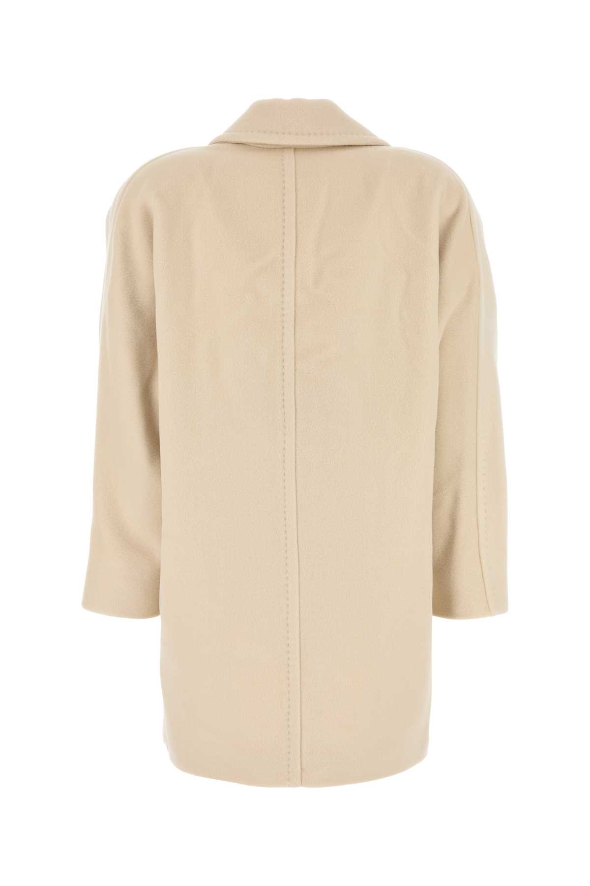 Max Mara Molo Double-breasted Long-sleeved Coat In Neutral