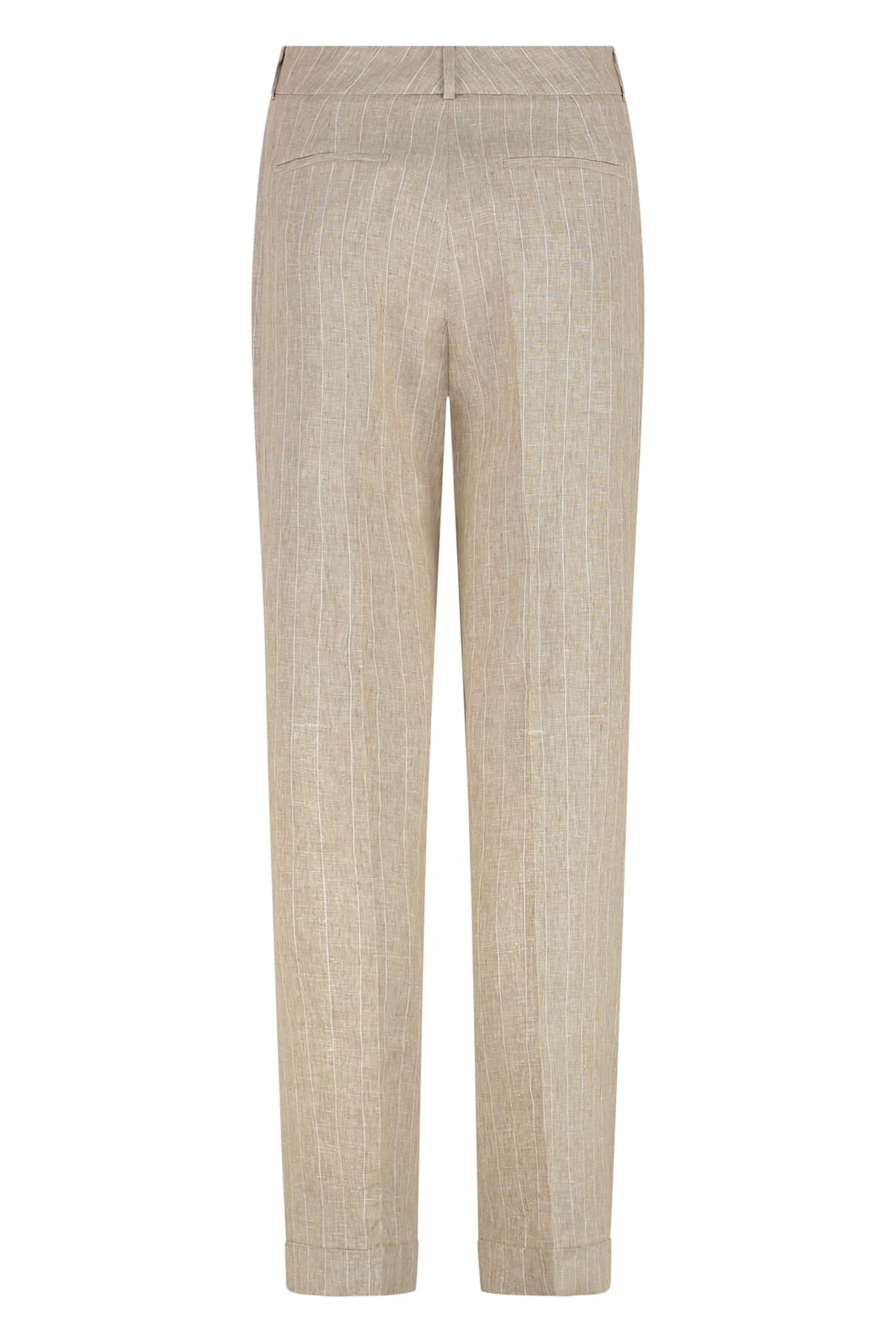 Peserico Linen Trousers In Beige