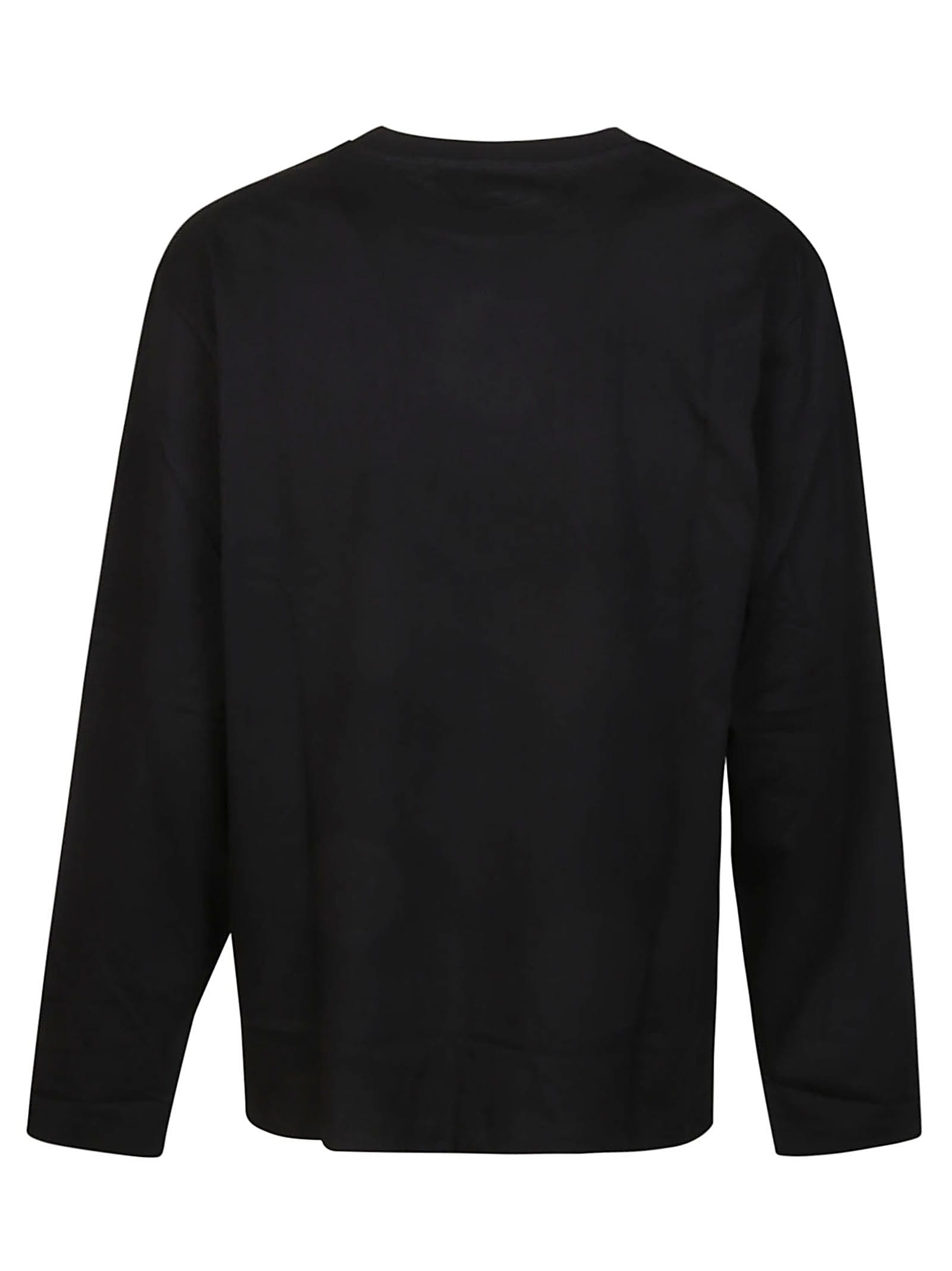 Shop Msgm Logo Print Long Sleeve T-shirt In Black