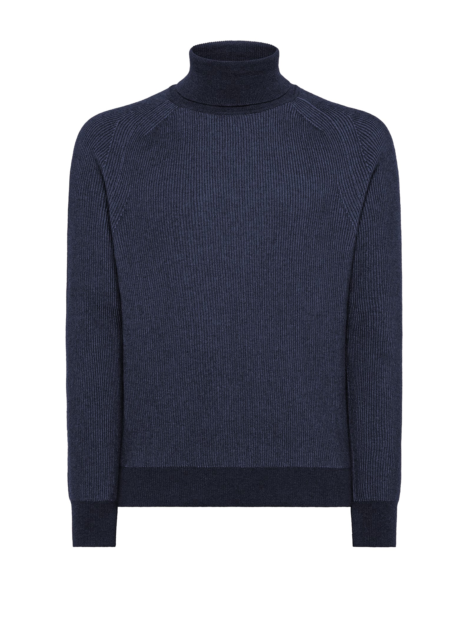 Seventy Navy Blue English Rib Turtleneck