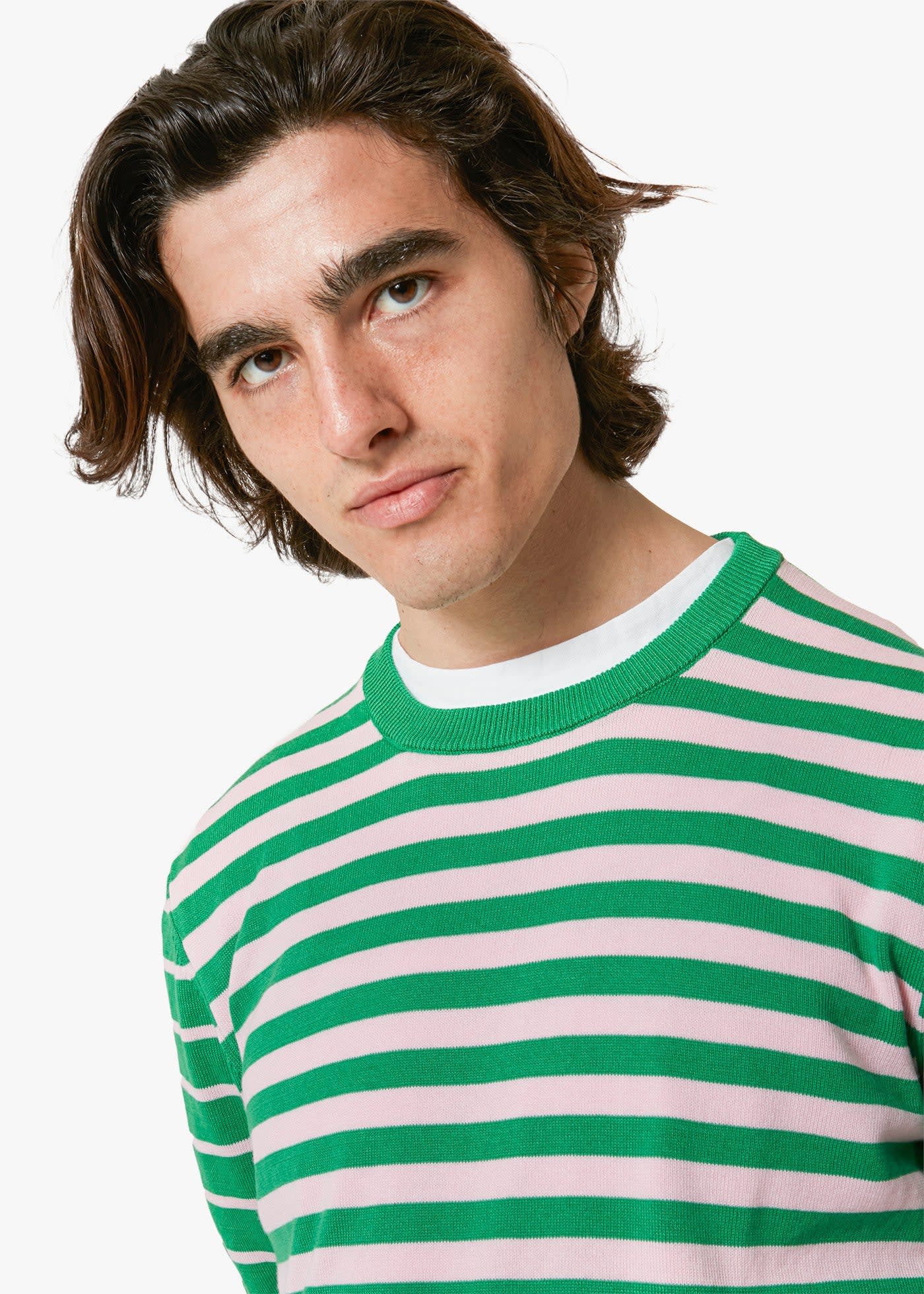 Shop Doppiaa Aalfeo Striped Knitted Tshirt